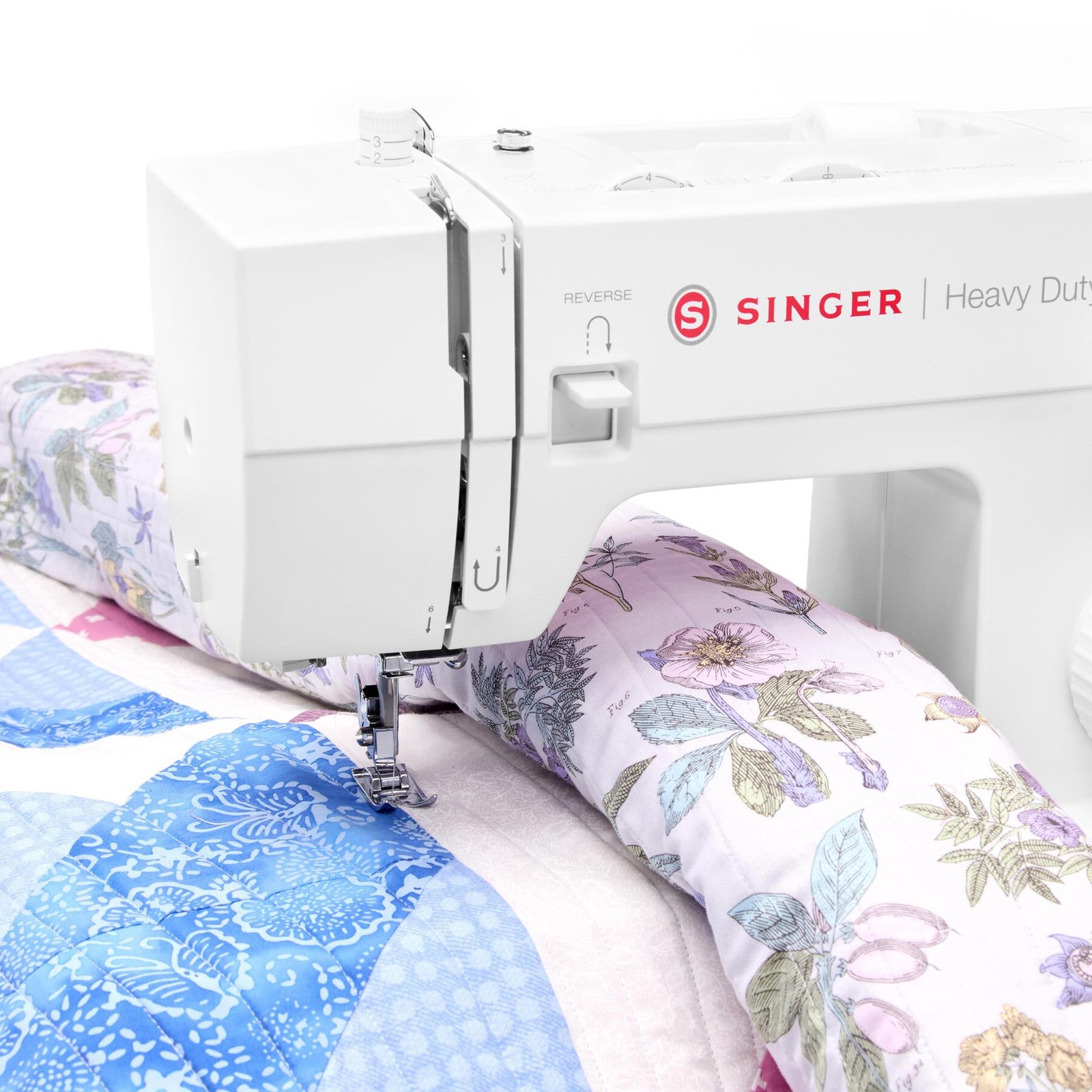 SINGER® Heavy Duty 4452 White Sewing Machine & Hard Case Bundle