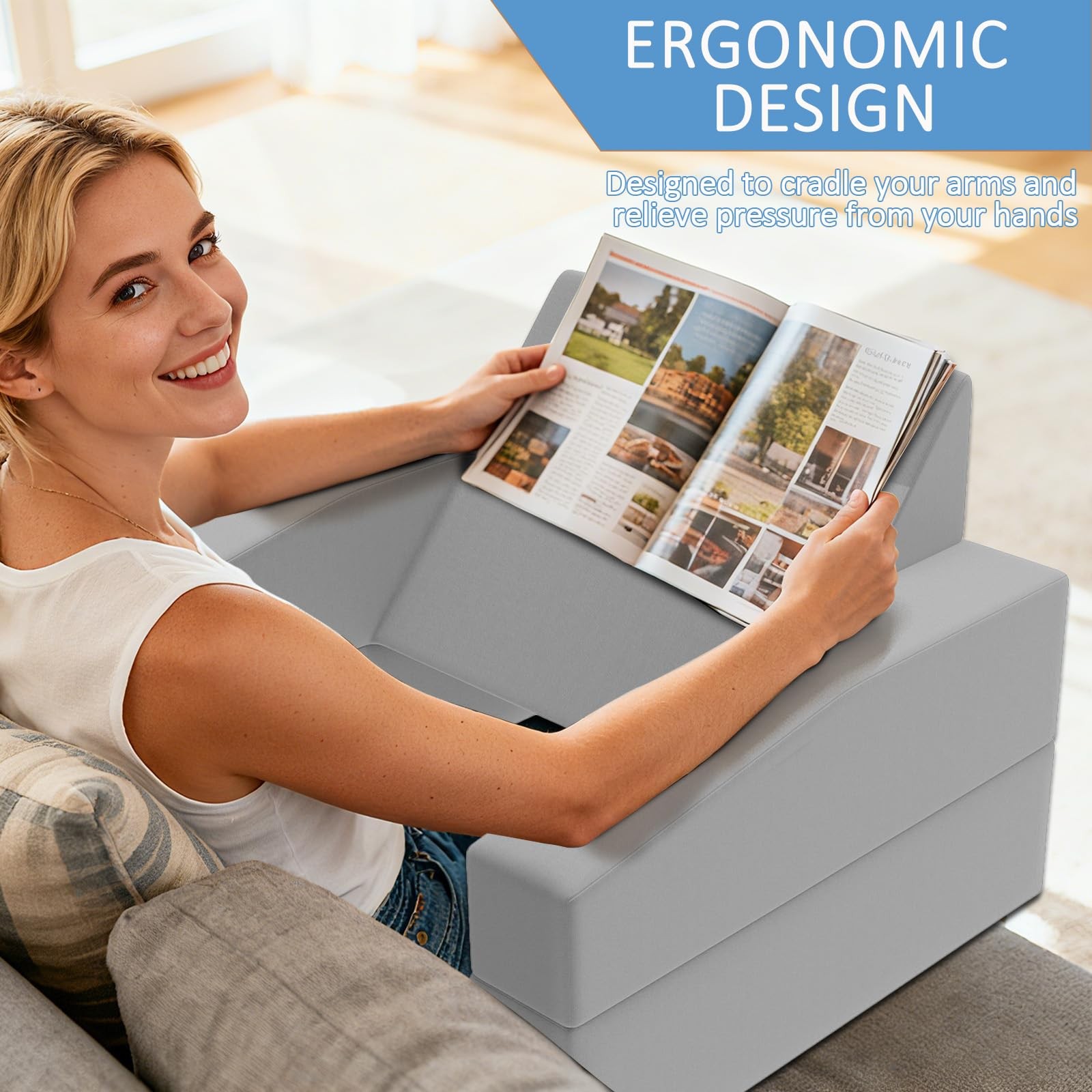 Lap Desk Pillow with Removable Cover Adjustable Angle Gaming Reading Pillow