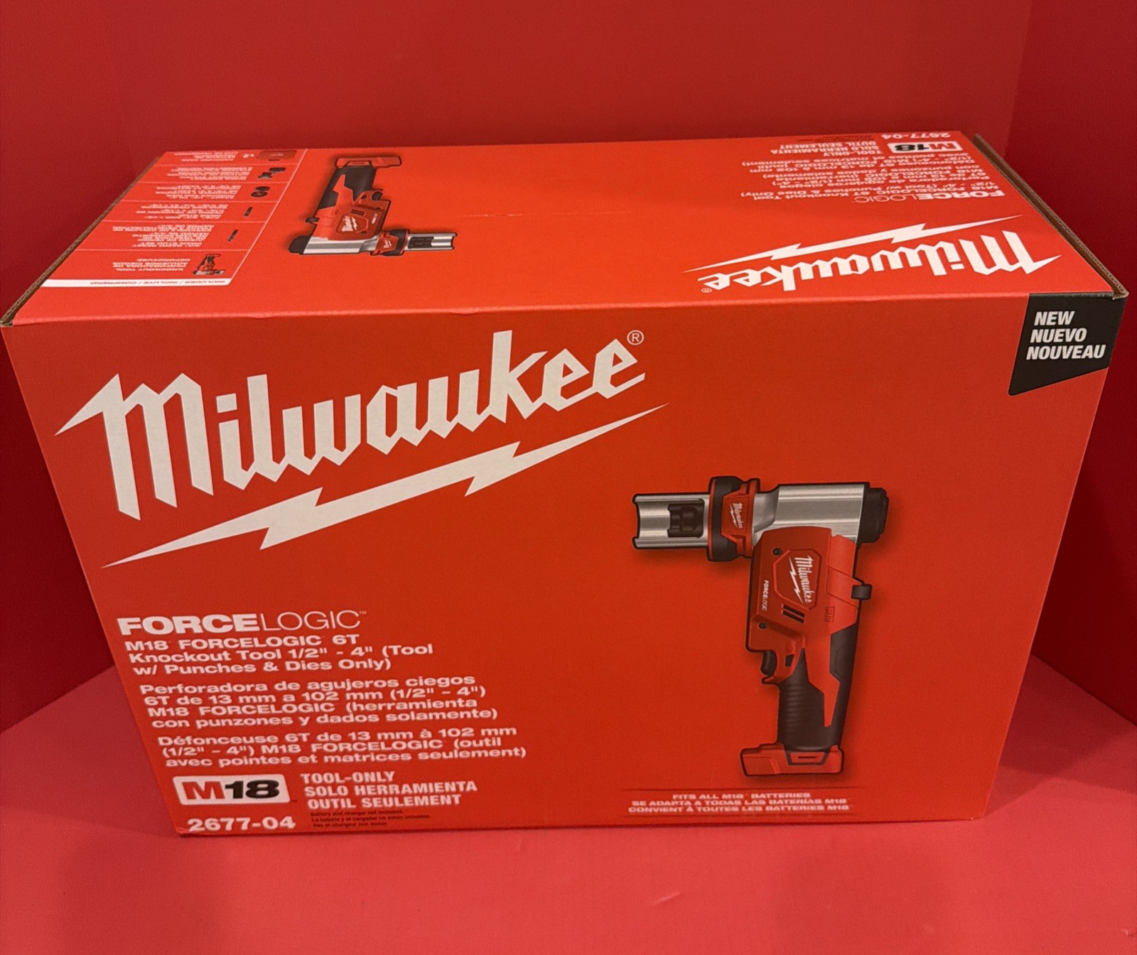 Milwaukee 2677-04 M18 FORCE LOGIC 18V 6T Knockout Tool 1/2 - 4 Inch - FREE SHIP