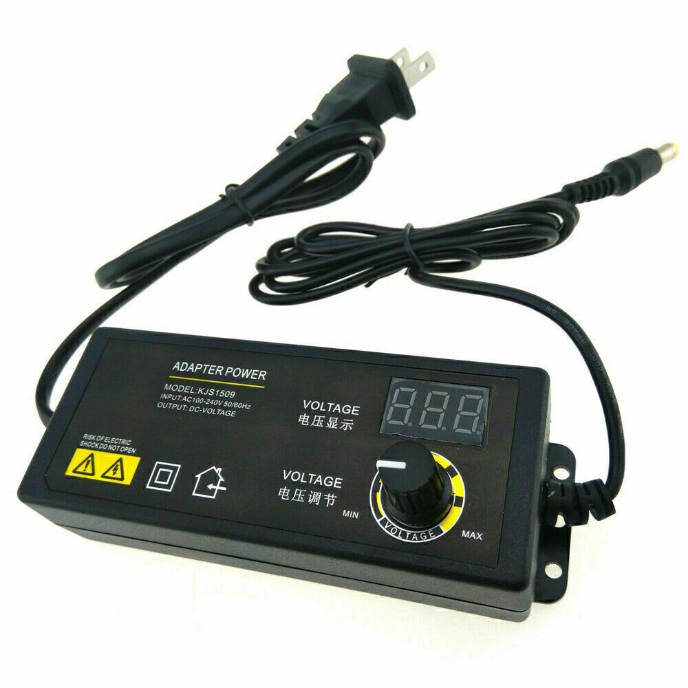 Adjustable Voltage Power Supply 3-24V w/ LCD Display AC / DC Switch Adapter US