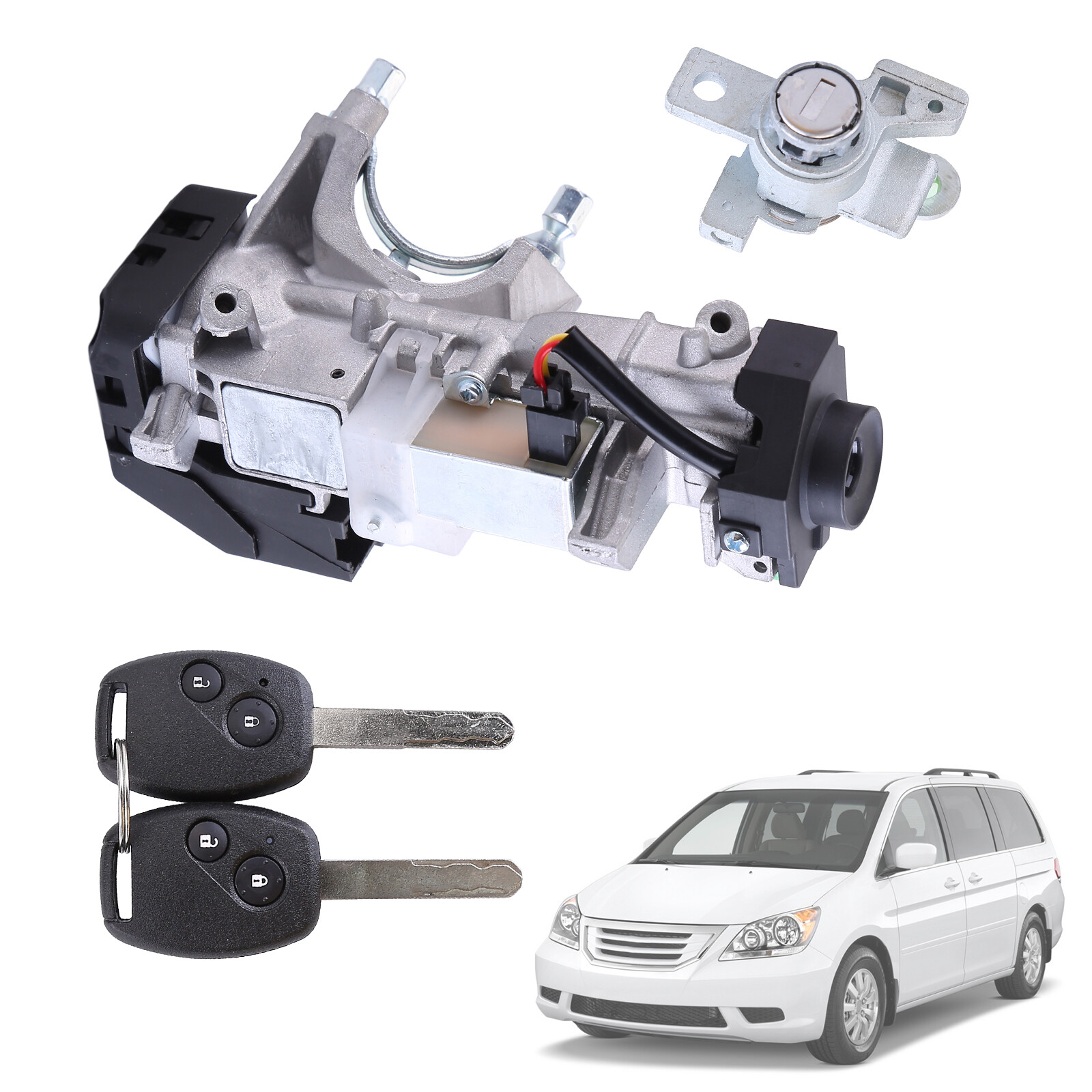 FOR 2005-2010 ODYSSEY IGNITION & DOOR LOCK CYLINDER SWITCH ASSEMBLY SET 2 KEYS