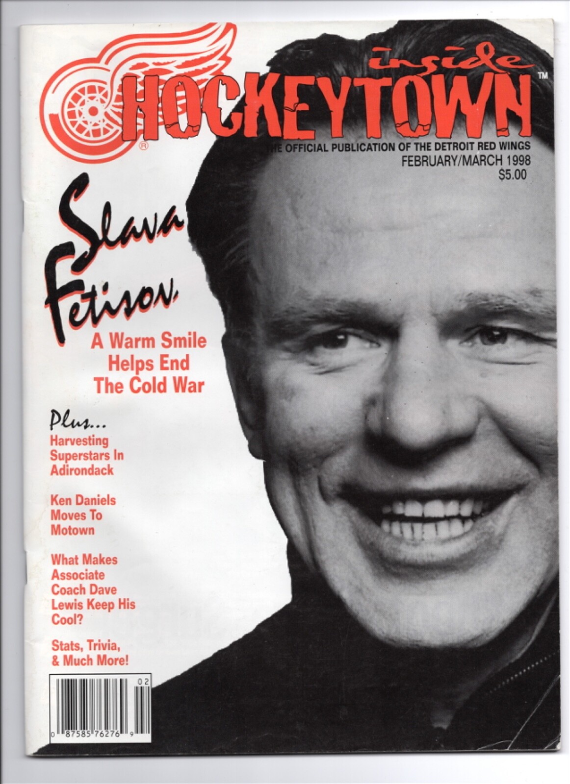 INSIDE HOCKEYTOWN Magazine Feb/Mar 1998 NHL DETROIT RED WINGS Program FREE SHIP