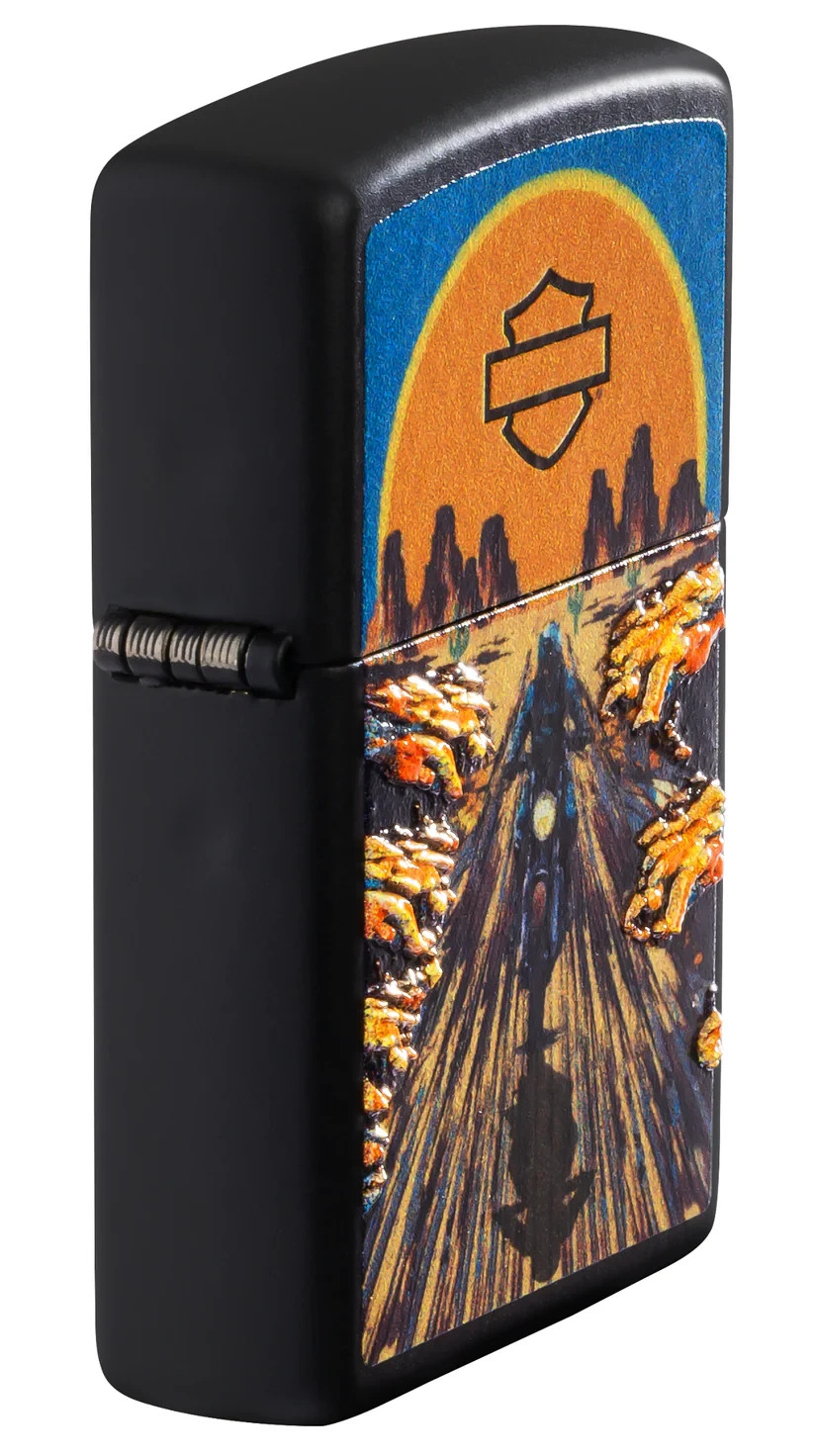 Zippo Harley Davidson Black Matte Texture Print 46861