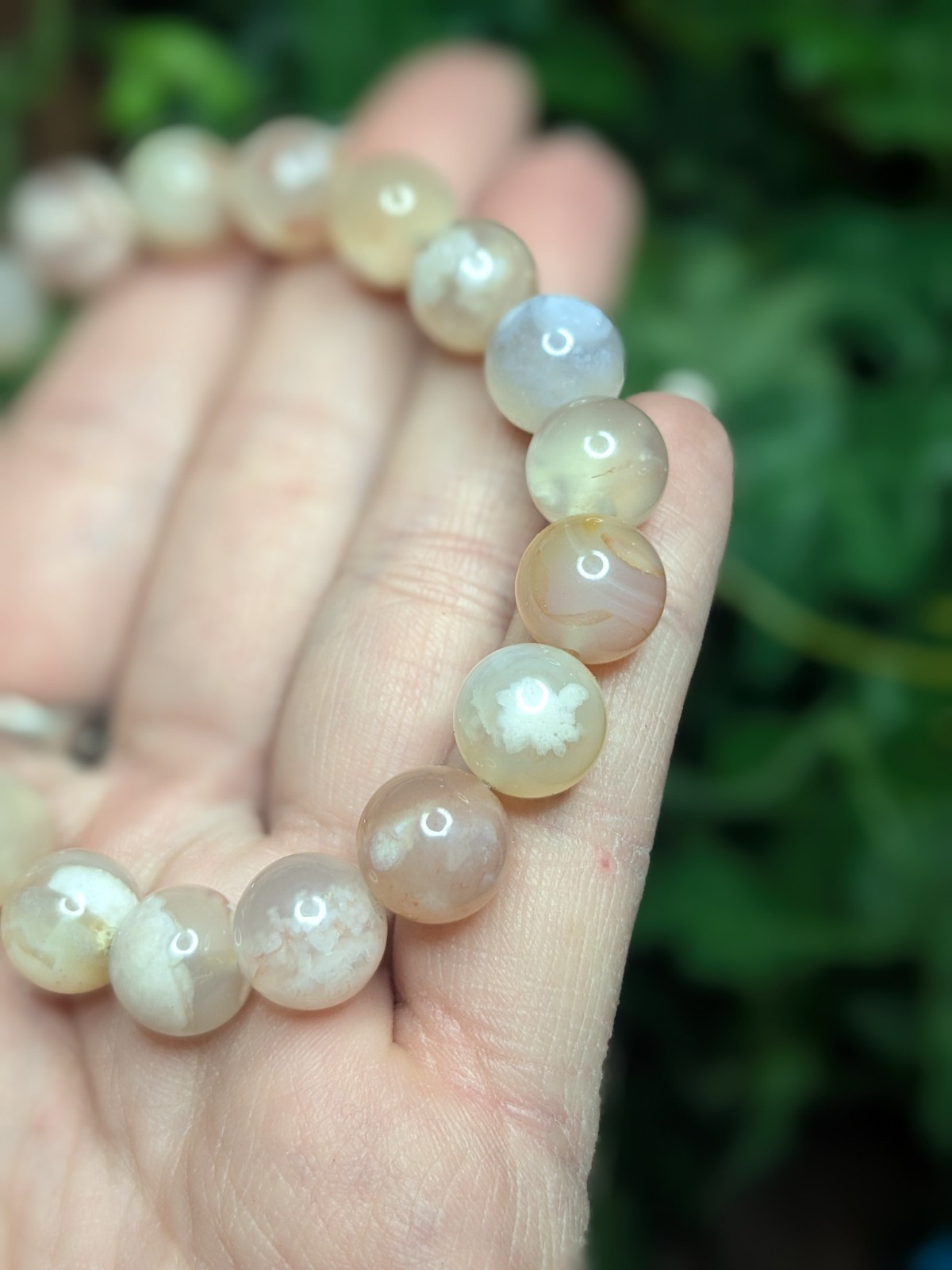 Flower Agate Stretch Bracelet