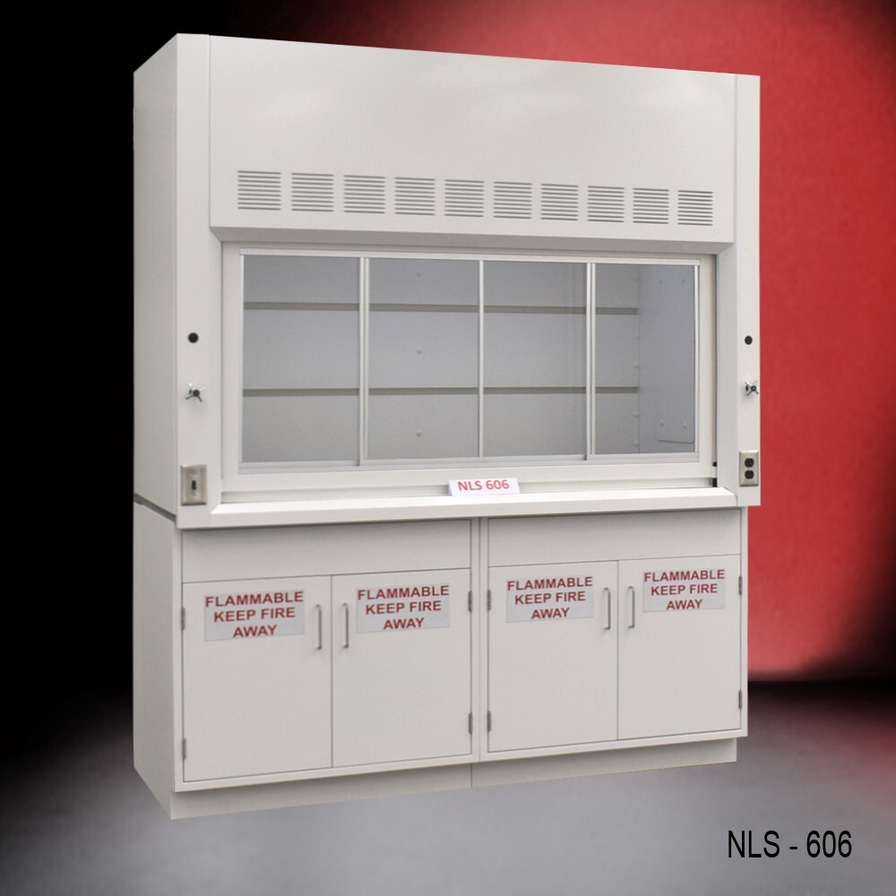 6' Laboratory Bench Fume Hood Exhaust w/ Flammable Storage /  E1-338C