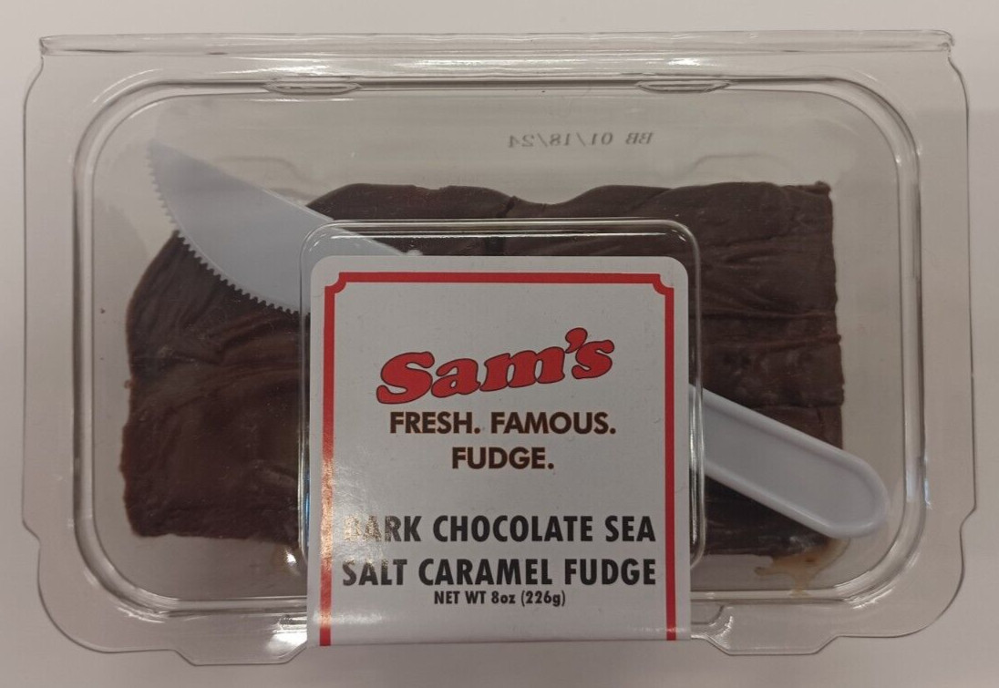 Dark Choc Sea Salt Car Sams Fresh Famous Fudge (3) 8 oz Containers Free Shipping