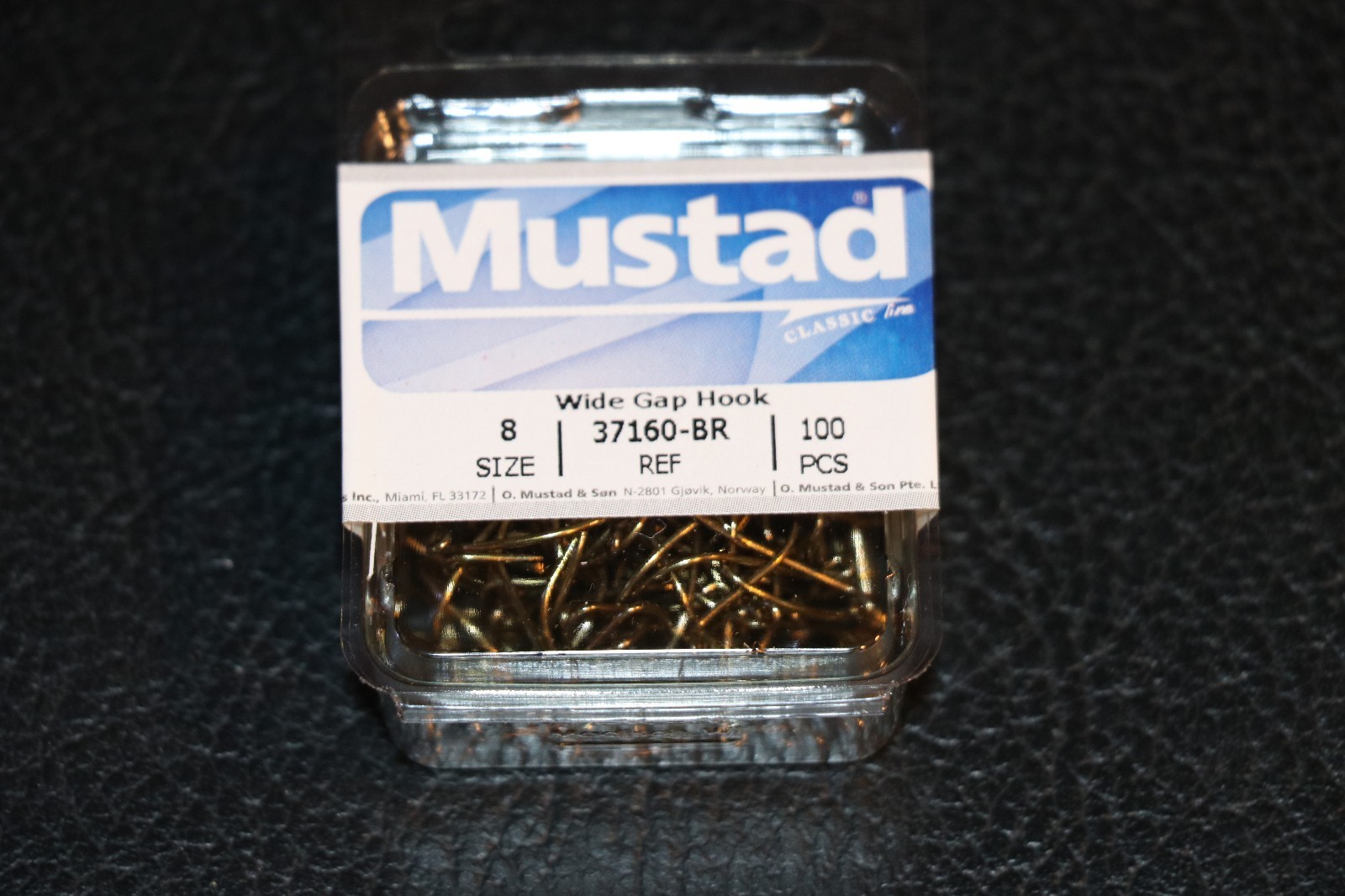 100 Mustad 37160 Bronze Wide Gap Hollow Point Size 8 Hooks 37160BR-08