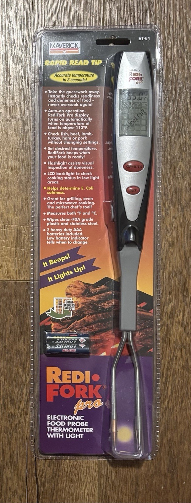 Maverick REDI FORK PRO Electric Food Probe Thermometer w/ Light Model ET-64 NEW