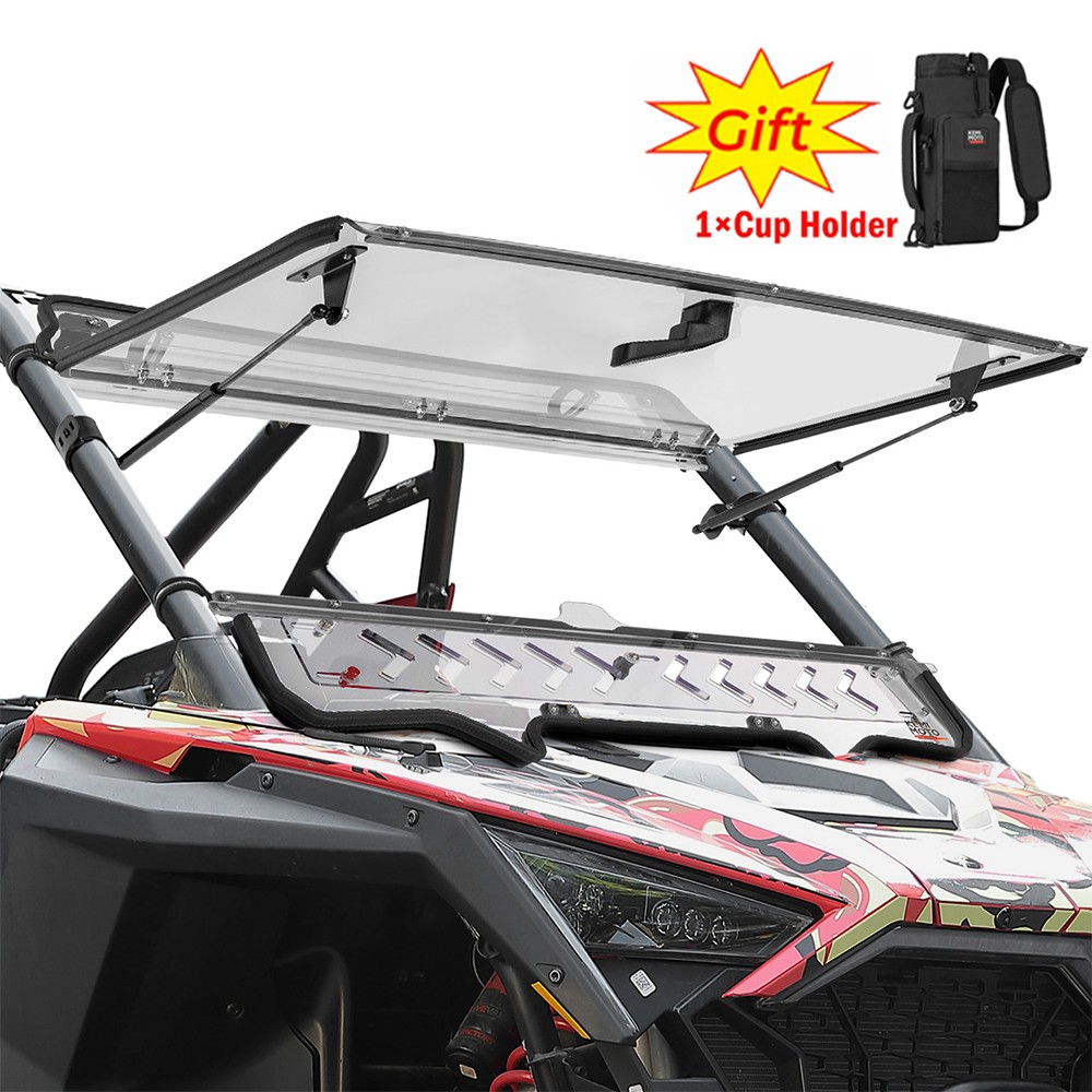 3-IN-1 Fold Split Flip Up Front Windshield for Polaris RZR PRO XP 2/4 2020-2024