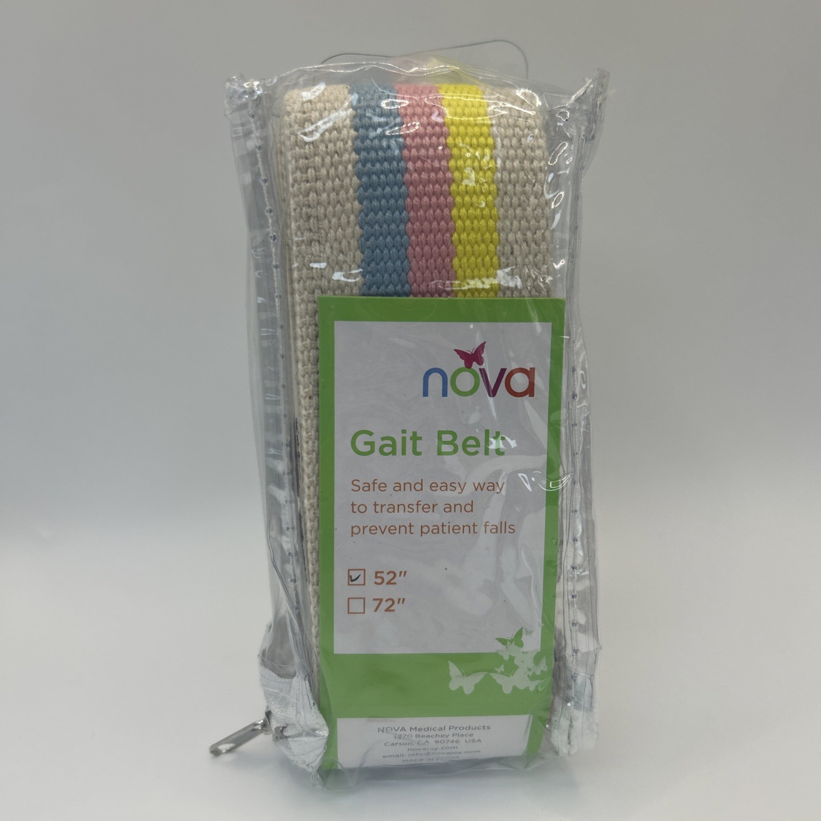 NOVA Gait Belt, Transfer Belt with Adjustable Locking Metal Buckle 52”