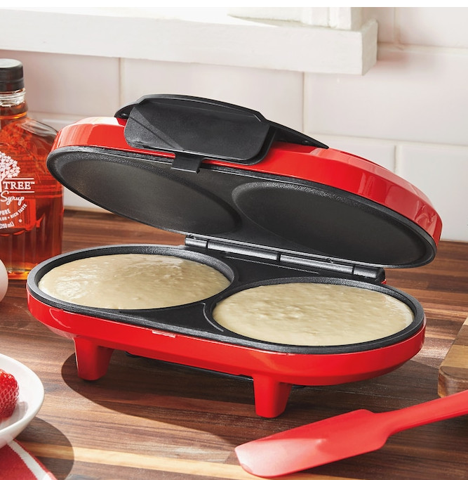 Ginny's Nonstick Pancake Cooker Dual Section Breakfast Fry Pan- Free Shipping