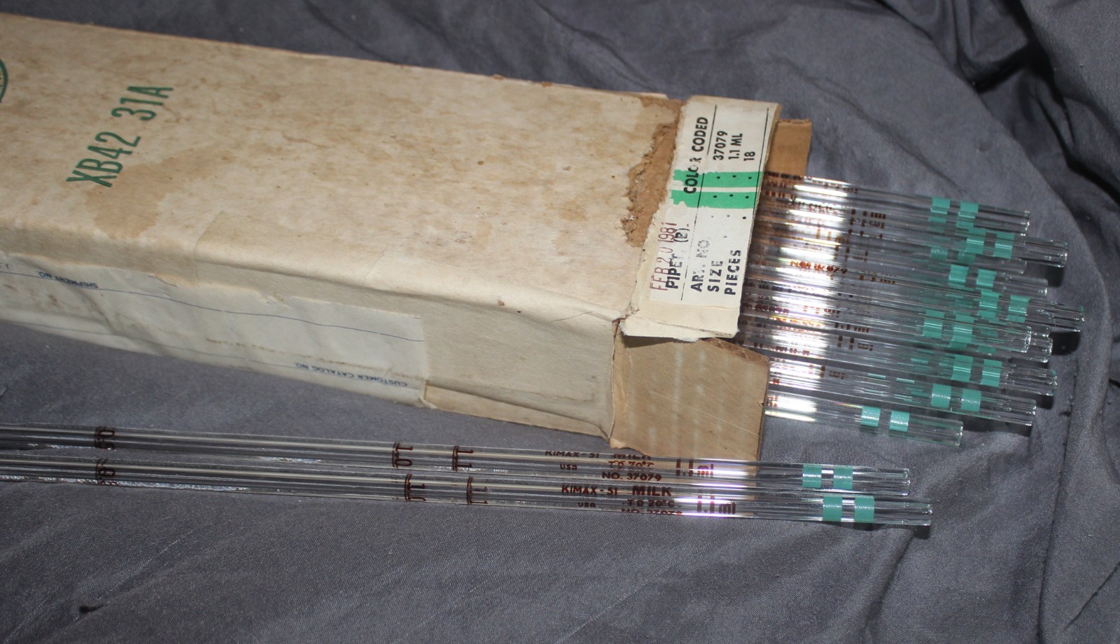 KIMAX-51 37079-11 Measuring pipet, 1.1ml, lot of 18, original package, NOS