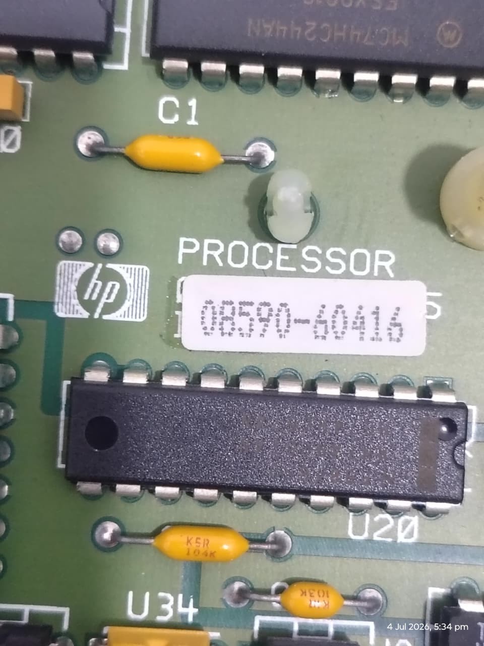 Hp Agilent 8591E Spectrum Analyzer 9kHz - 1.8GHz 08590-60416 Processor Board
