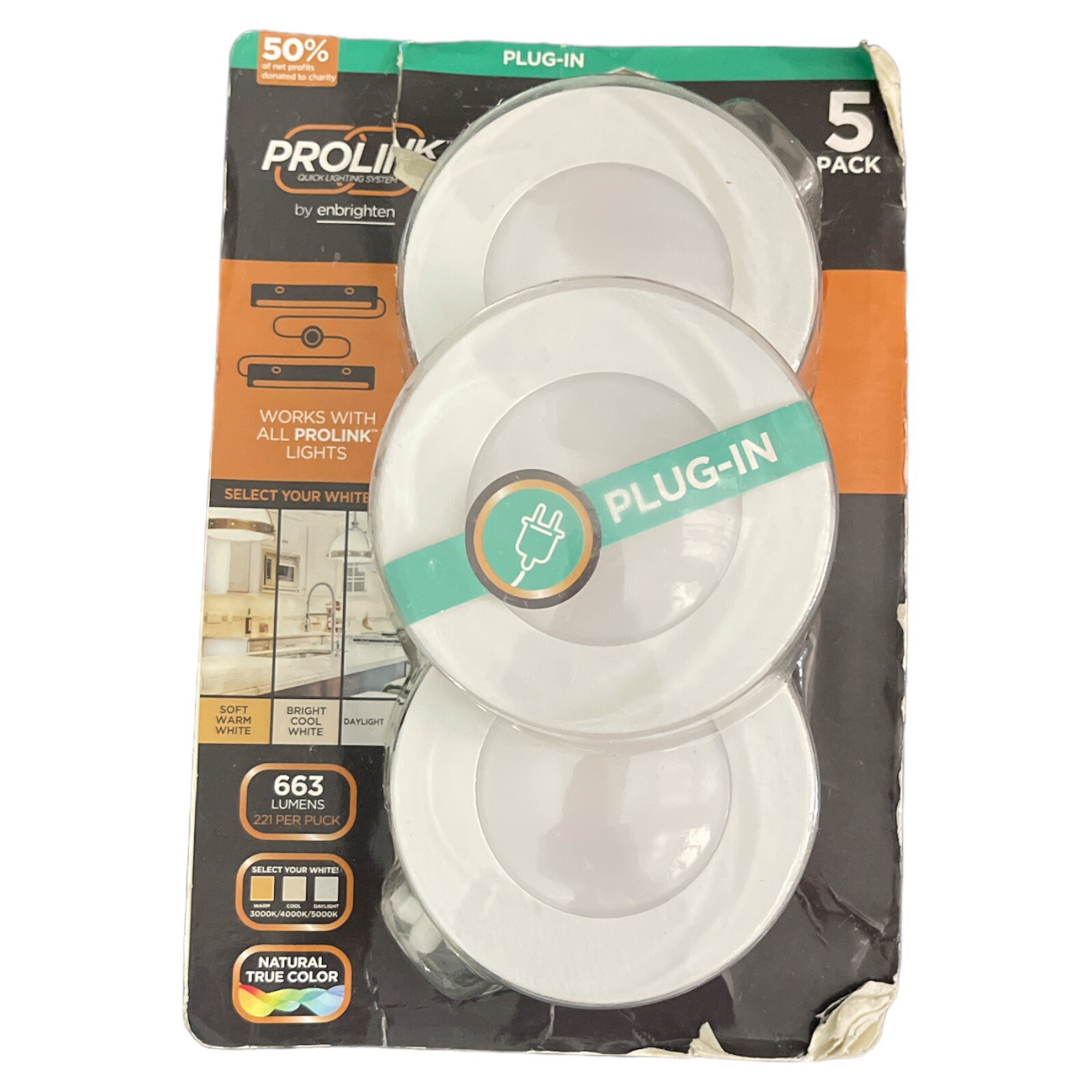 ProLink Plug-in LED Under Cabinet Puck Lights 663 Lumen (N)