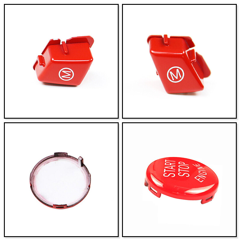 Car Engine Start Stop Switch Button Red Steering Wheel M Mode For BMW E92 E90 M3