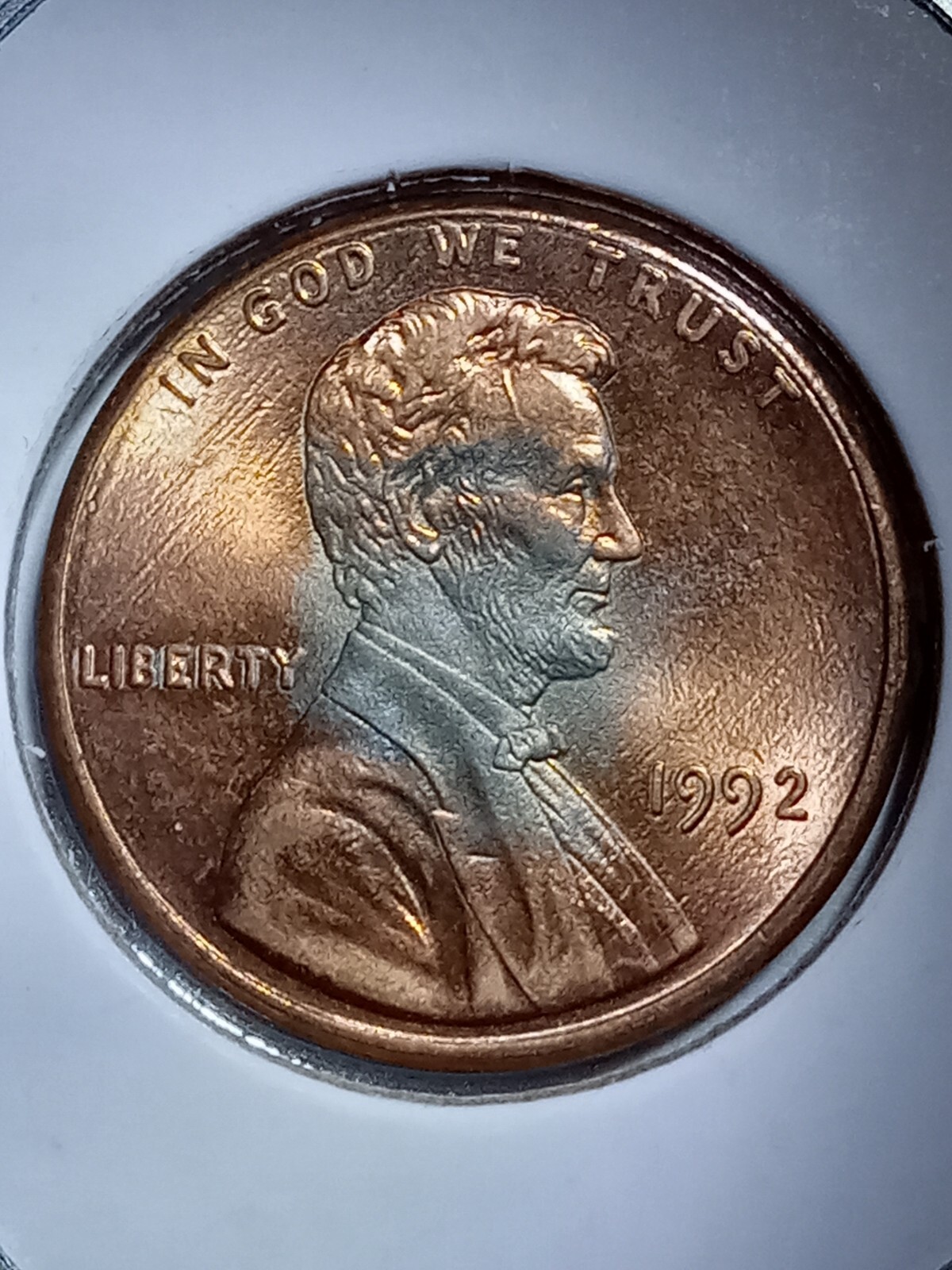 1992 Lincoln Cent W/ Missing Clad Layer Both Sides, Lamination Error & DD Vein!