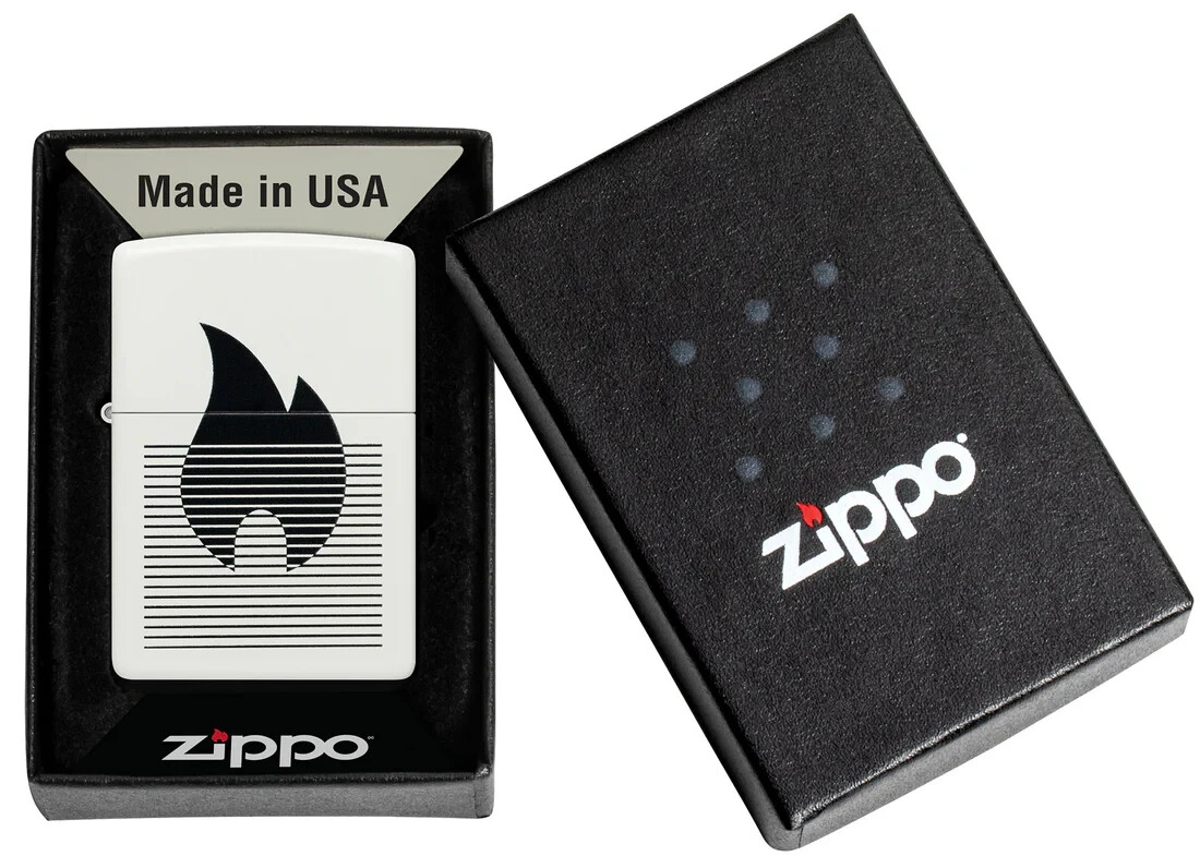 Zippo Flame Gradient Design White Matte Color Image 46485