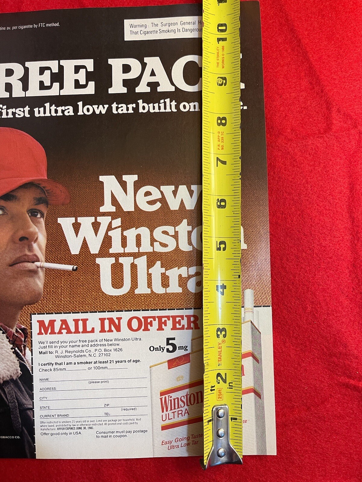 Vintage 1981 Winston Ultra Cigarettes Print Ad
