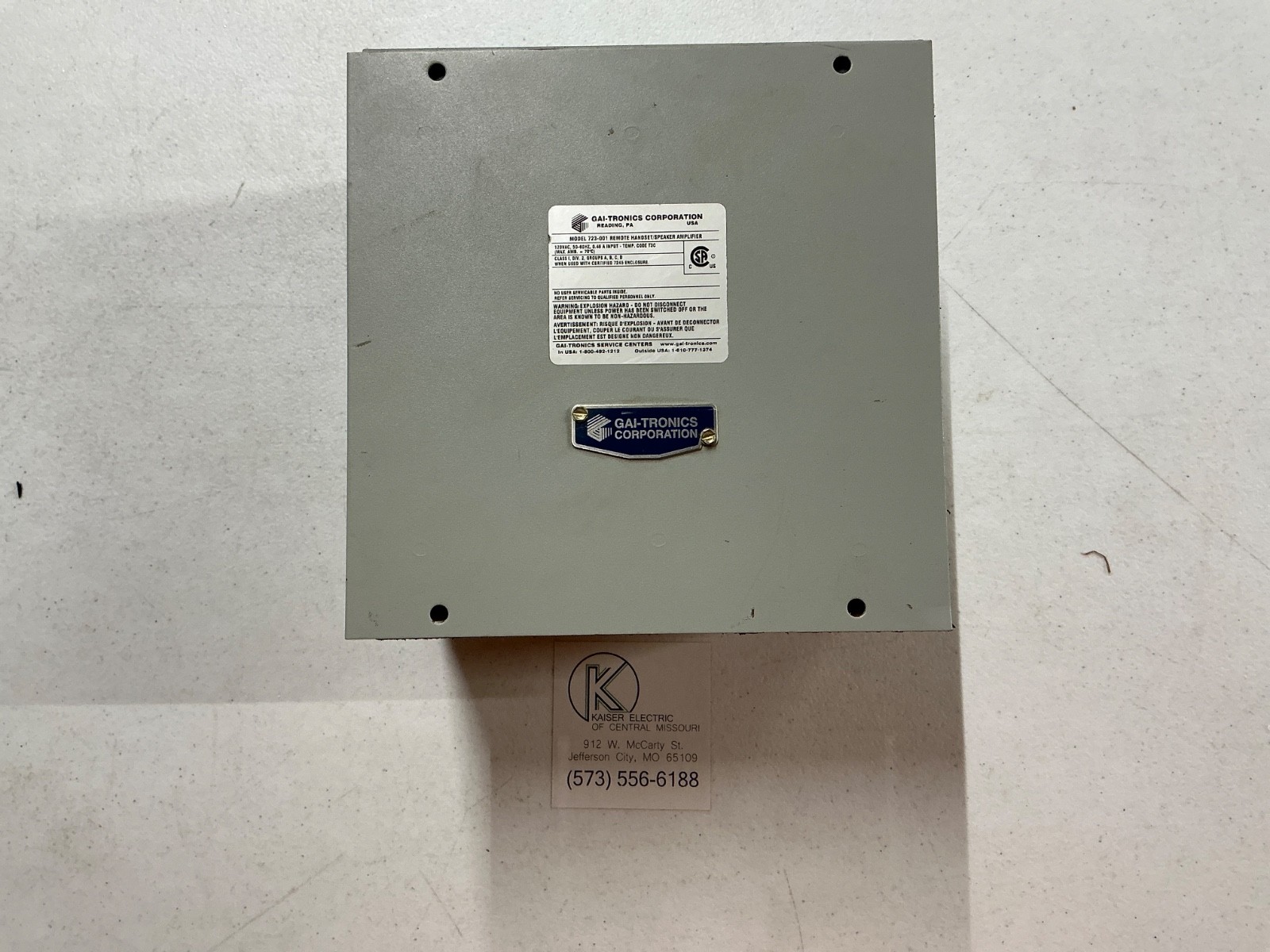 GAI TRONICS HUBBELL 723-001 REMOTE HANDSET SPEAKER AMPLIFIER PAGE PARTY