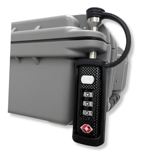 Cedar Mill TSA Approved Gun Case Lock – Durable, Cut-Resistant 1 Pack Black