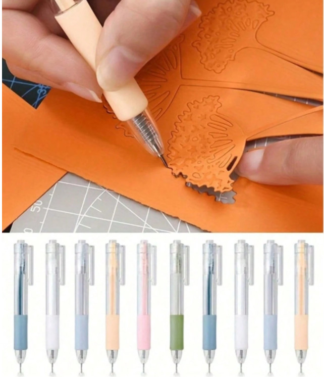 Retractable Utility Knife Pen Heavy Duty Metal Head Paper Craft Cutting Tool