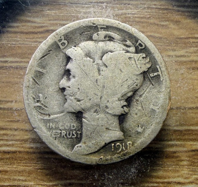 1918-D Mercury Dime - Actual Silver Coin Shown - Free Shipping & Tracking INV392