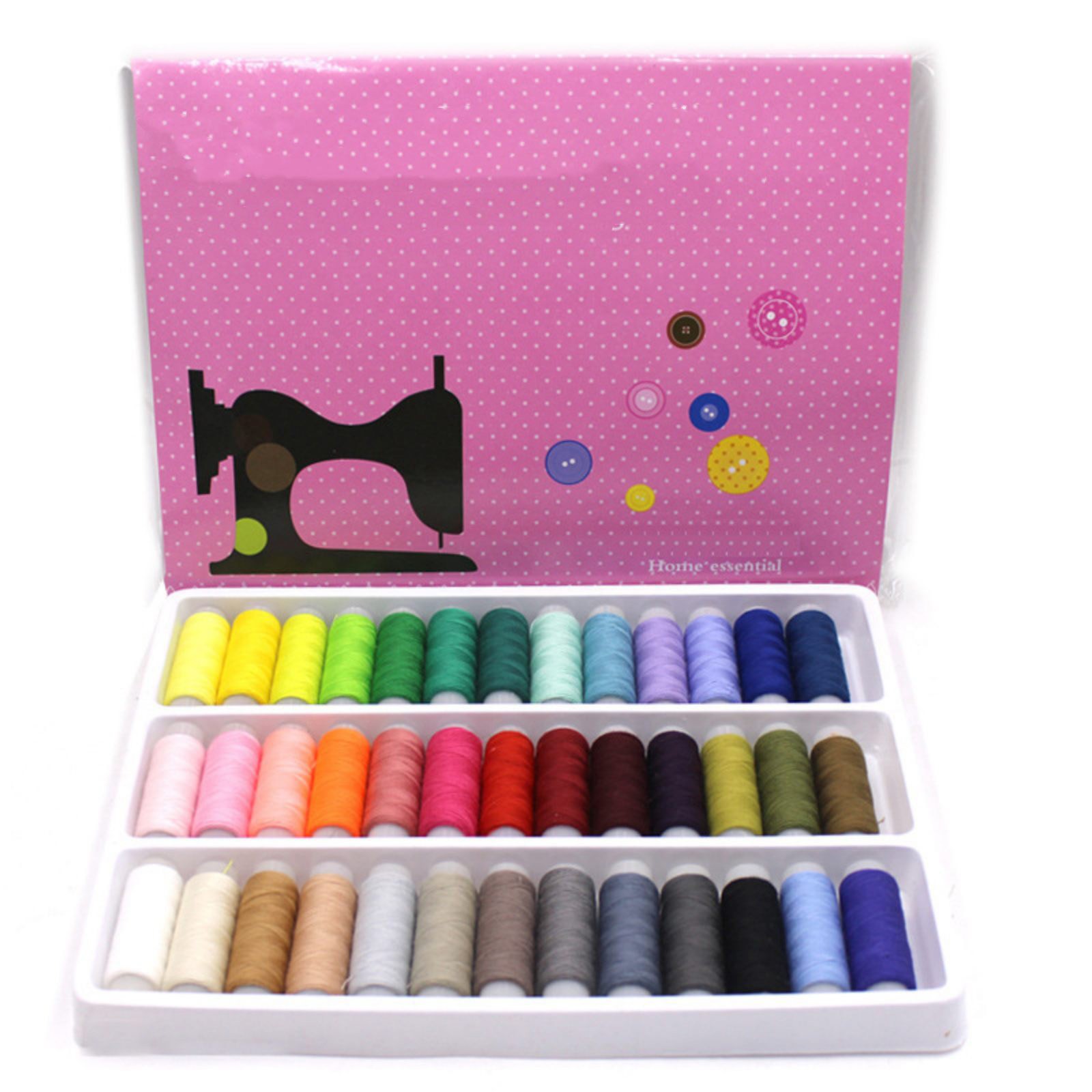 39Pcs Colored Sewing Thread Set Random Colors Polyester Spool Sewing Thread New