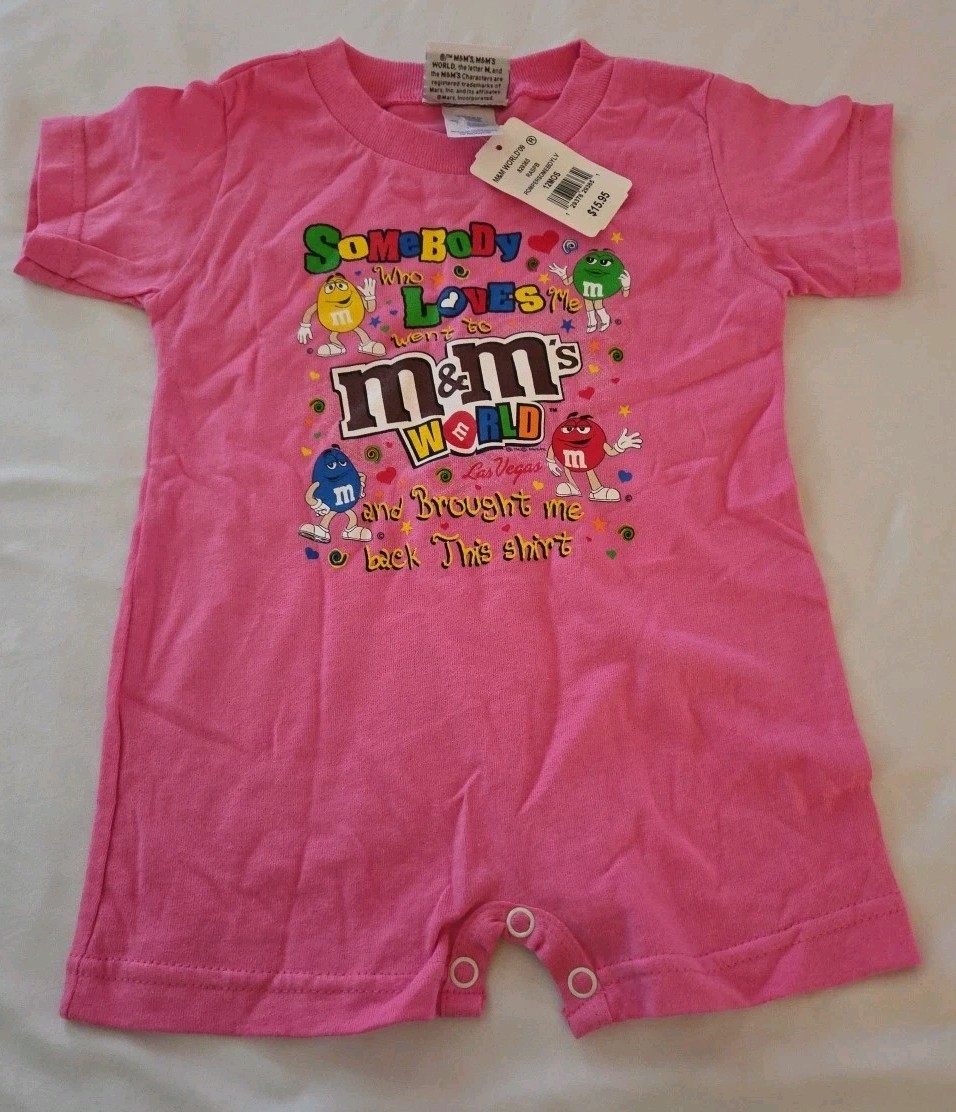 M&M World Las Vegas Pink 12 Month Romper One Piece  NEW
