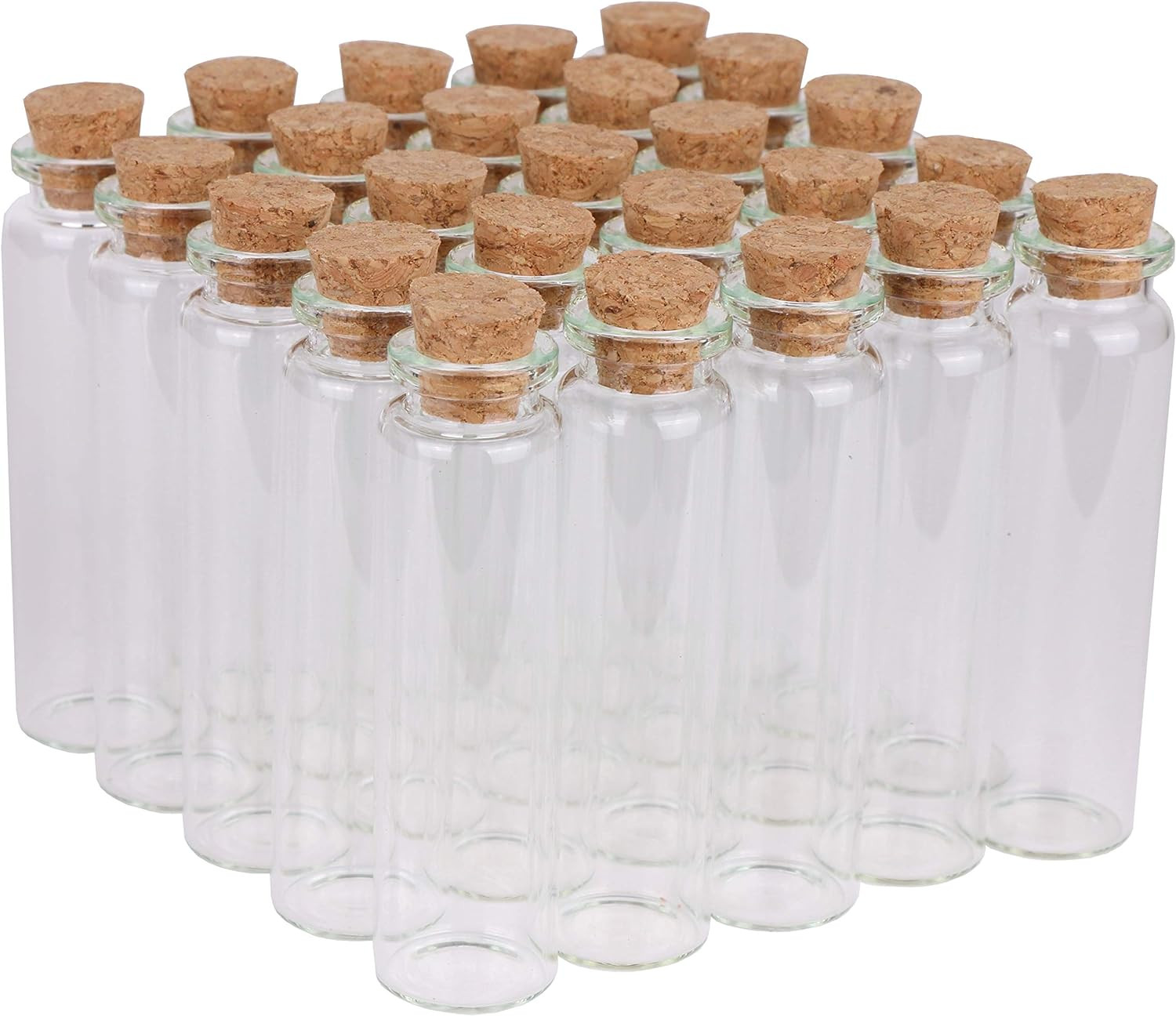 20ml Small Glass Bottles,Tiny Glass Vials,Jars with Cork Stoppers,Message Bottle