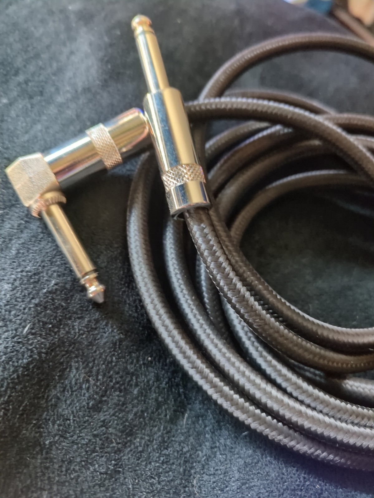 9 Foot Braided Black 1/4" Instrument Cable