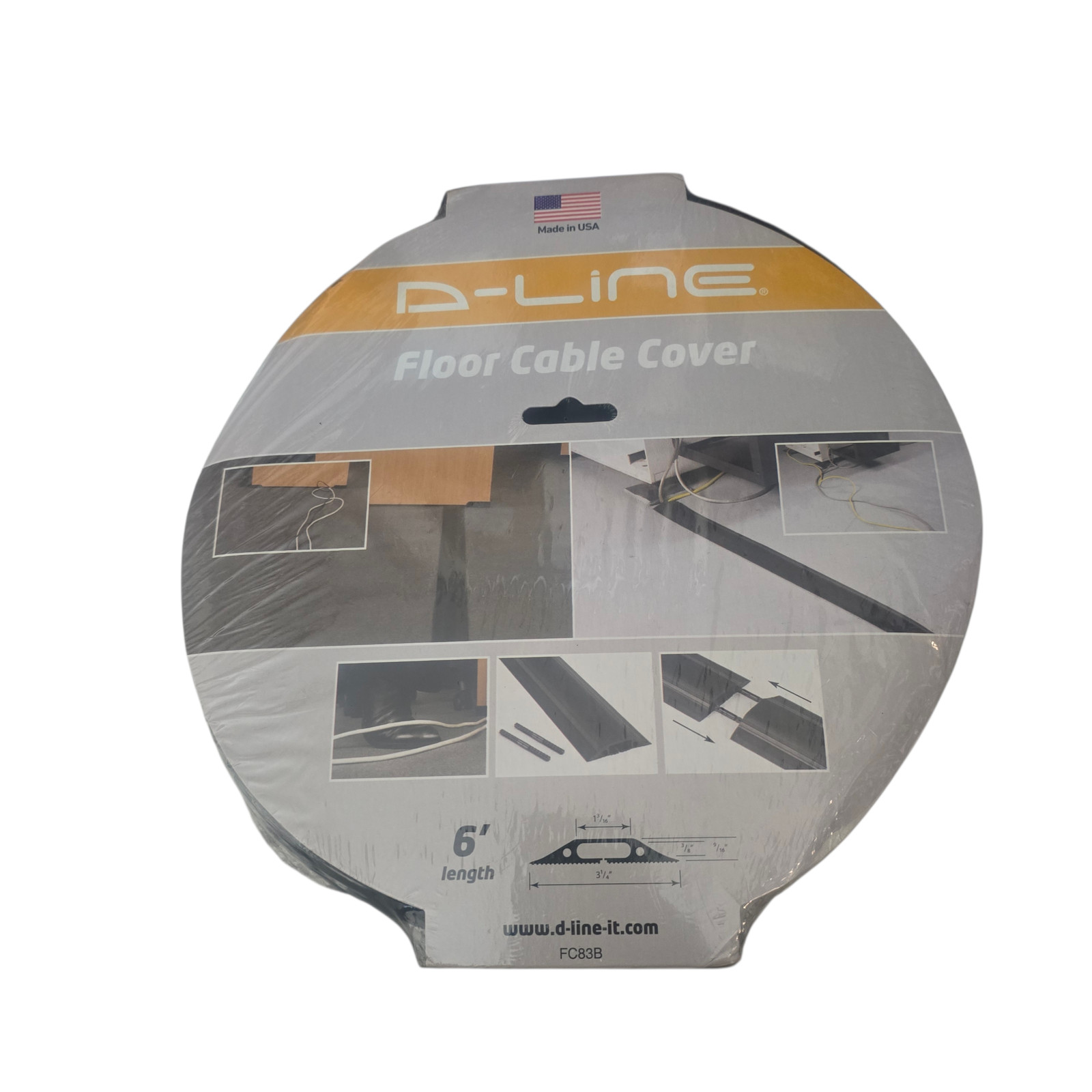 D-Line Floor Cable Cover FC83B 6' Black Plastic Cable Protector USA New
