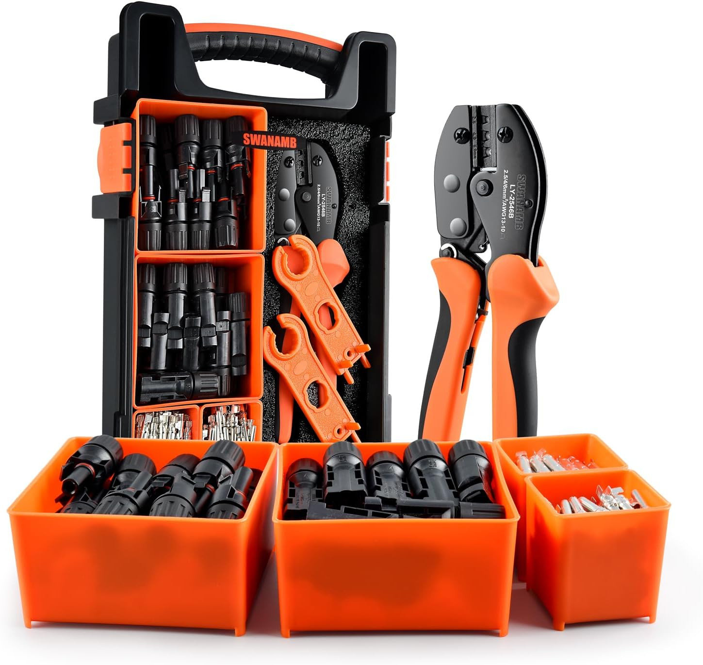 Solar Panel Connector Crimping Tool Kit with 1 Crimper, 15 Pairs Connectors and