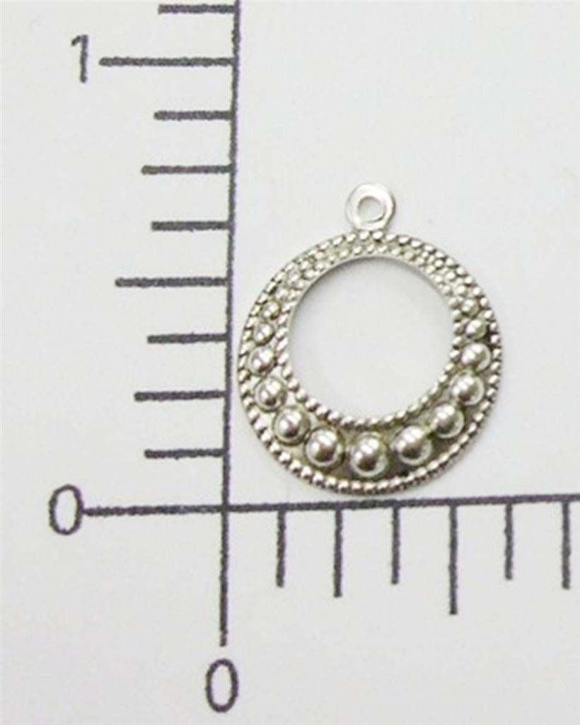 18654         6 Pc Matte Silver Oxidized Dangle Angel Halo Jewelry Finding
