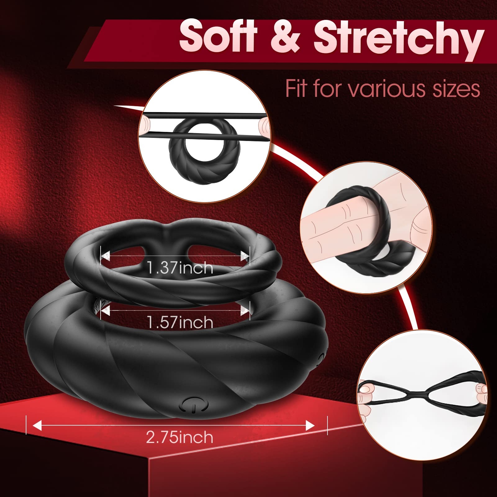 Vibrating Cock Ring Penis Erection Male Prostate Massager Vibrator Men Sex Toys