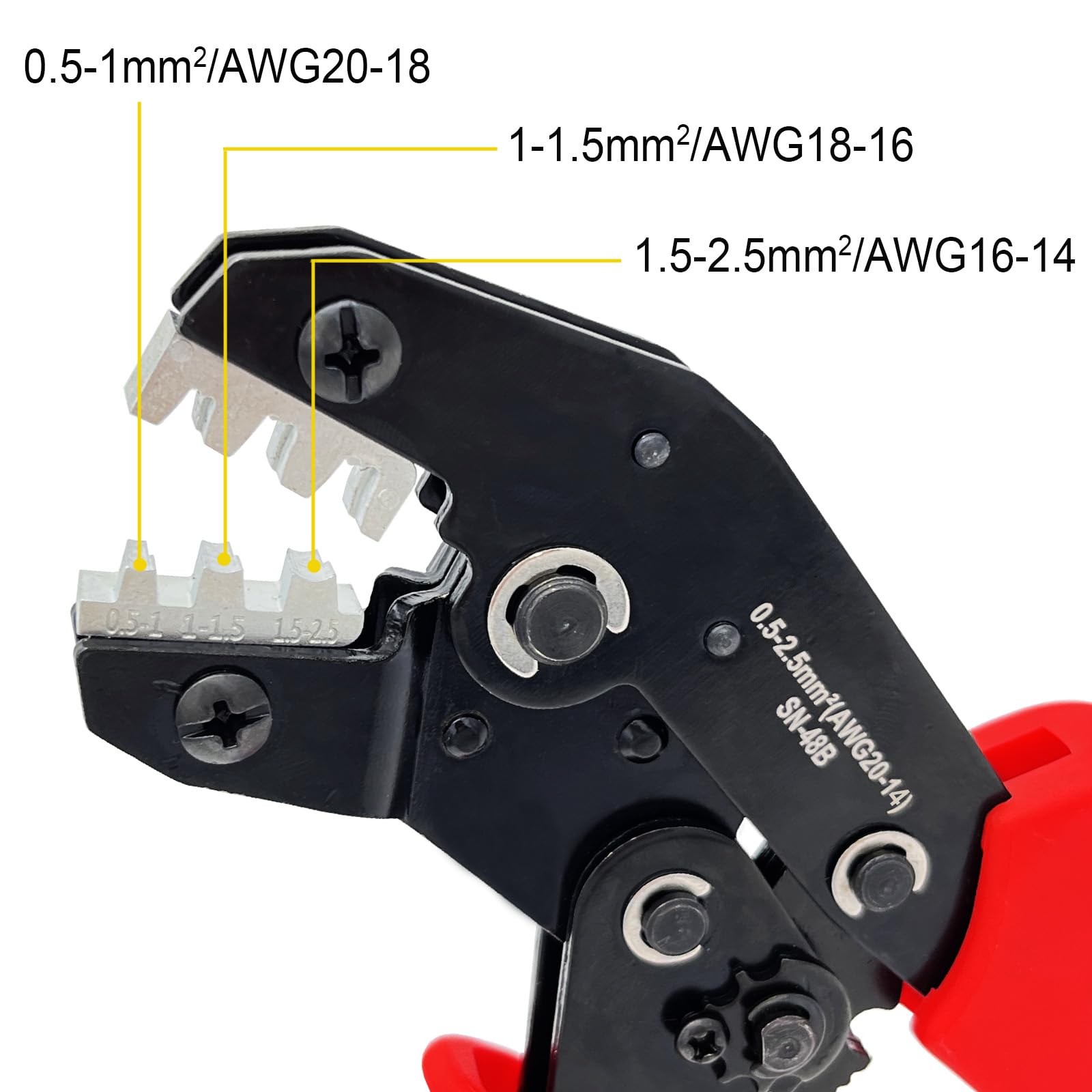 Twippo Crimping Tool with Ratchet, Ratcheting Wire Crimper for Open Red