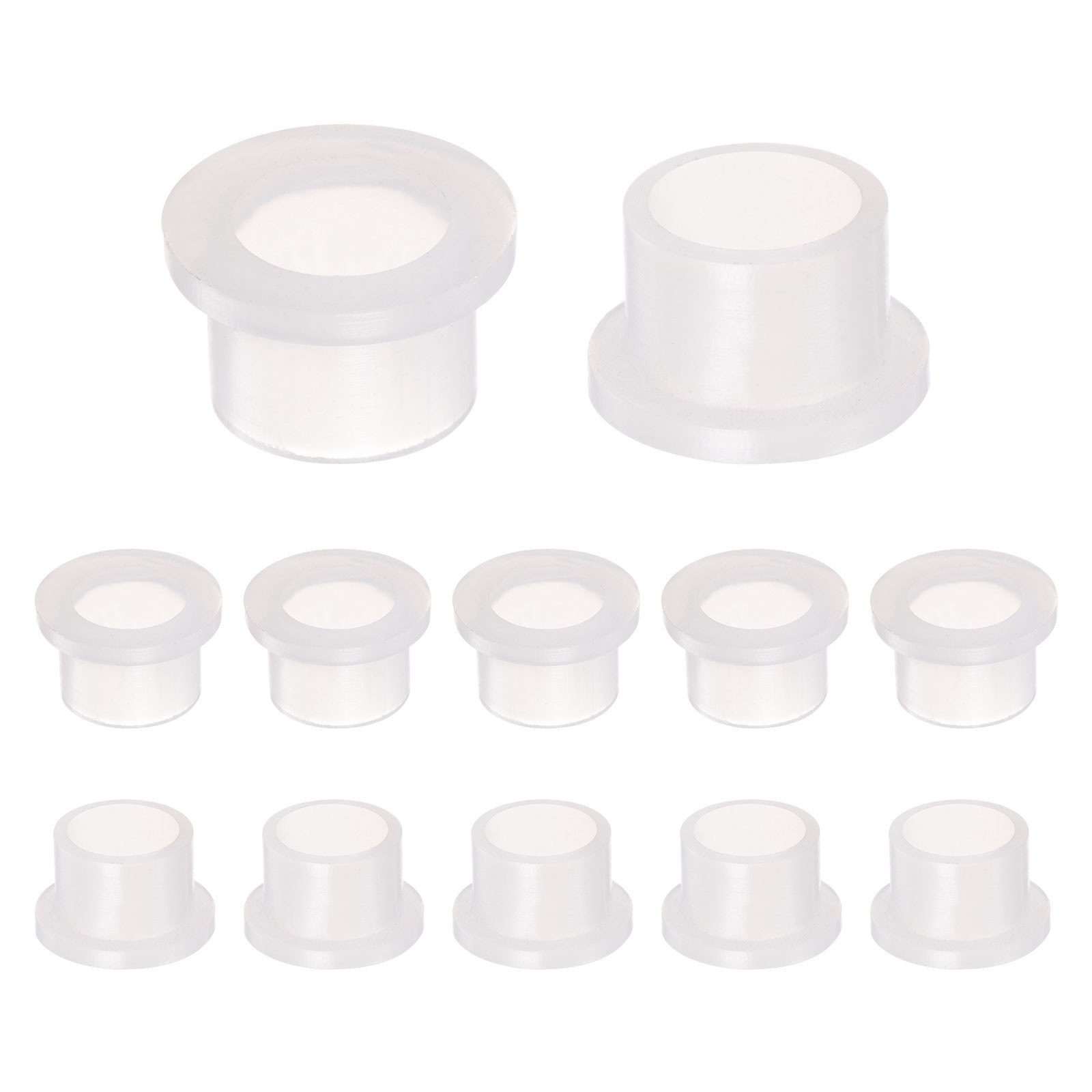 12pcs Flanged Sleeve Bearings ID 10.2mm x OD 13mm x Length 10.1mm, White