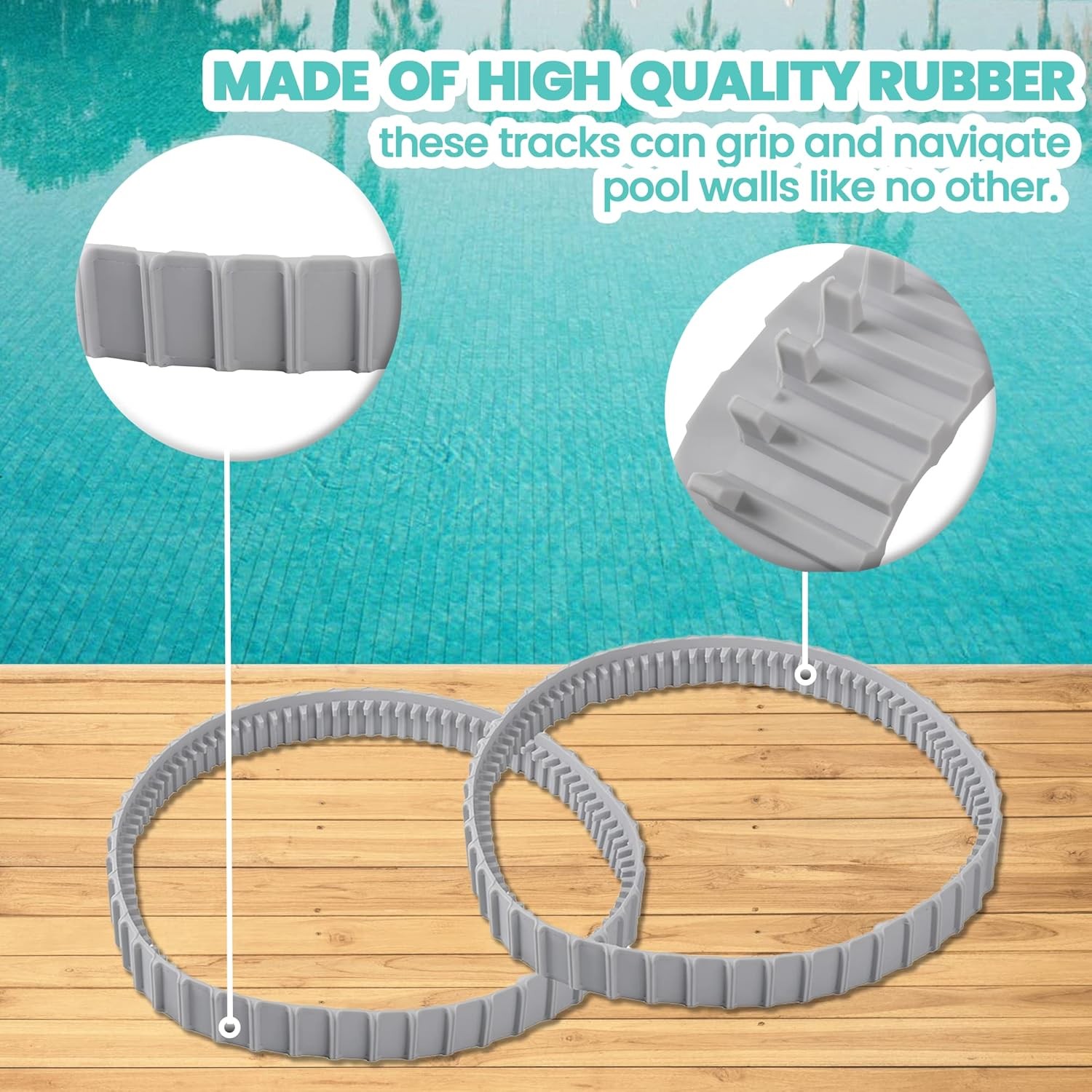 (2 Pack) Replacement Gray Tracks for Maytronics Dolphin 9983152-R2,