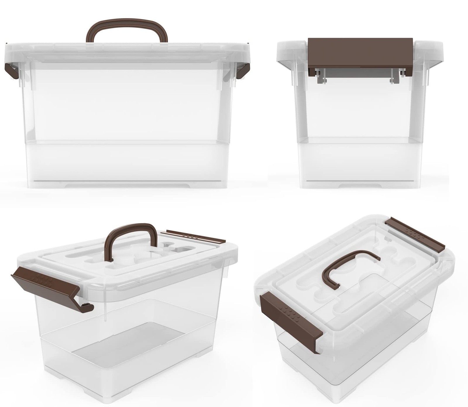 WYT Clear Storage Latch Box, 6 Pack Storage Organizer Bins with Latching Hand...