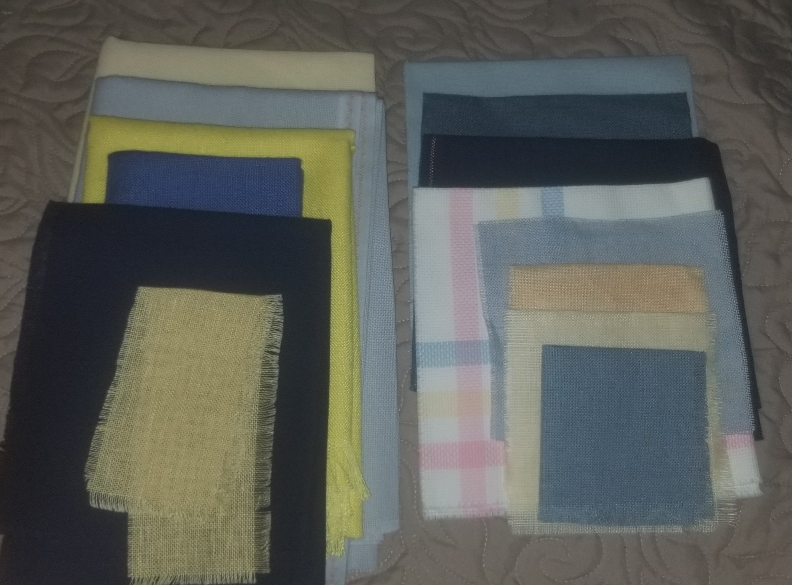 Cross Stitch Fabric Lot 25 New Pieces