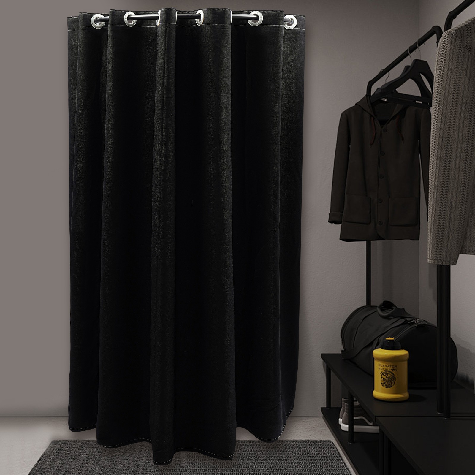 78.7in H U-shaped Clothing Dressing Room Wall-mounted Changing Room Fitting Room