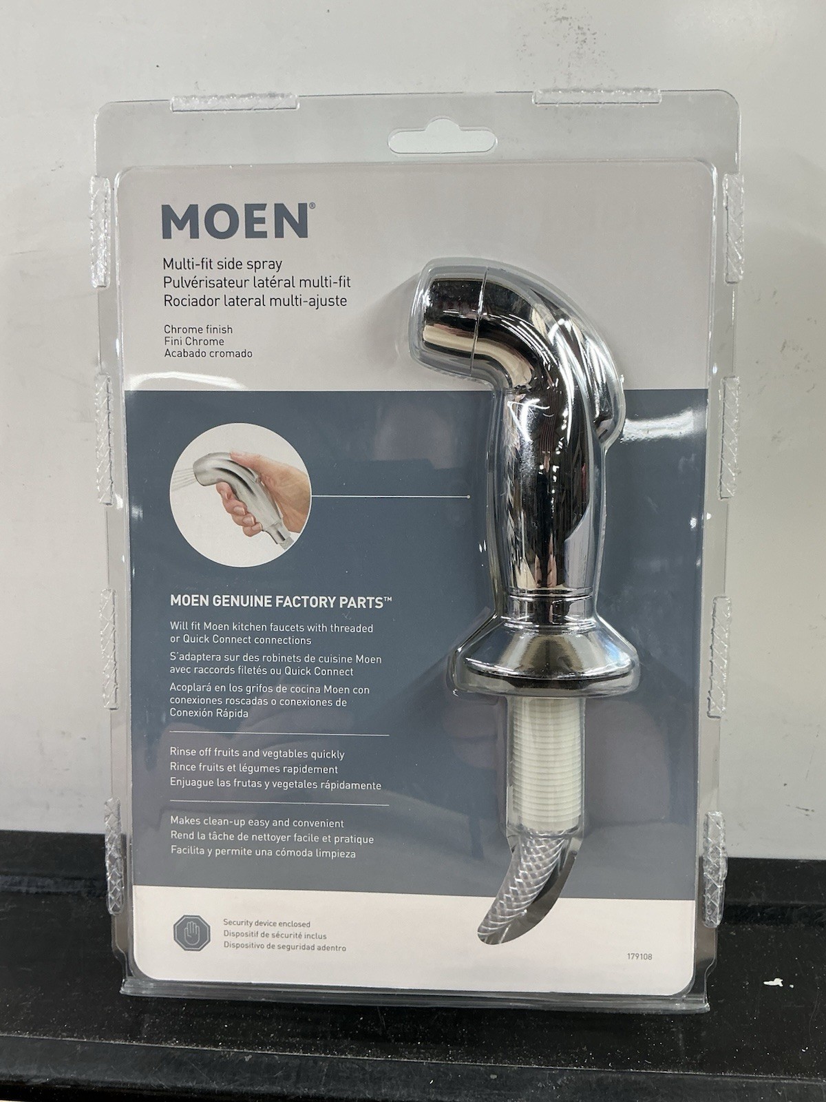 MOEN Universal Kitchen Faucet Multi-Fit Side Spray in Chrome 179108
