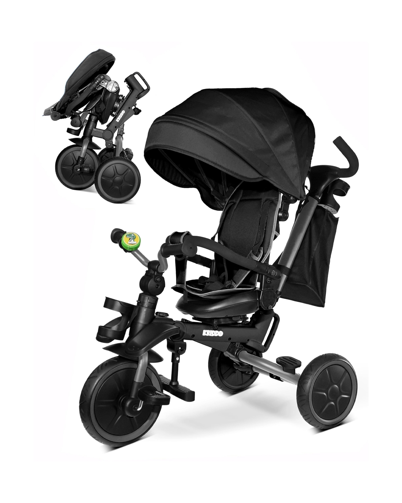 KRIDDO 8-in-1 Foldable Tricycle Stroller for Toddlers 18 Months to 5 Years, 5...