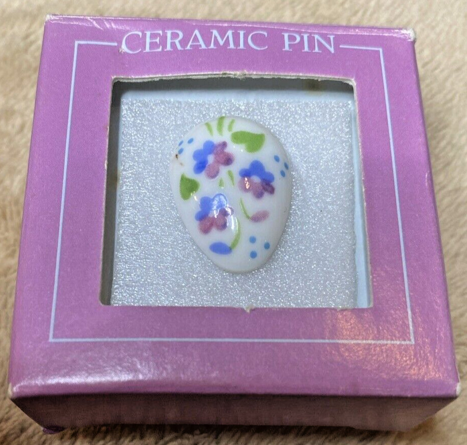 Hallmark Ceramic Easter Egg Tie Tac Hat Pin Collectable Handcrafted in Japan VTG