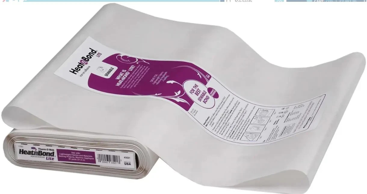 HeatnBond, Paper-backed Iron-on, Sewable, Double-sided Adhesive, for Applique