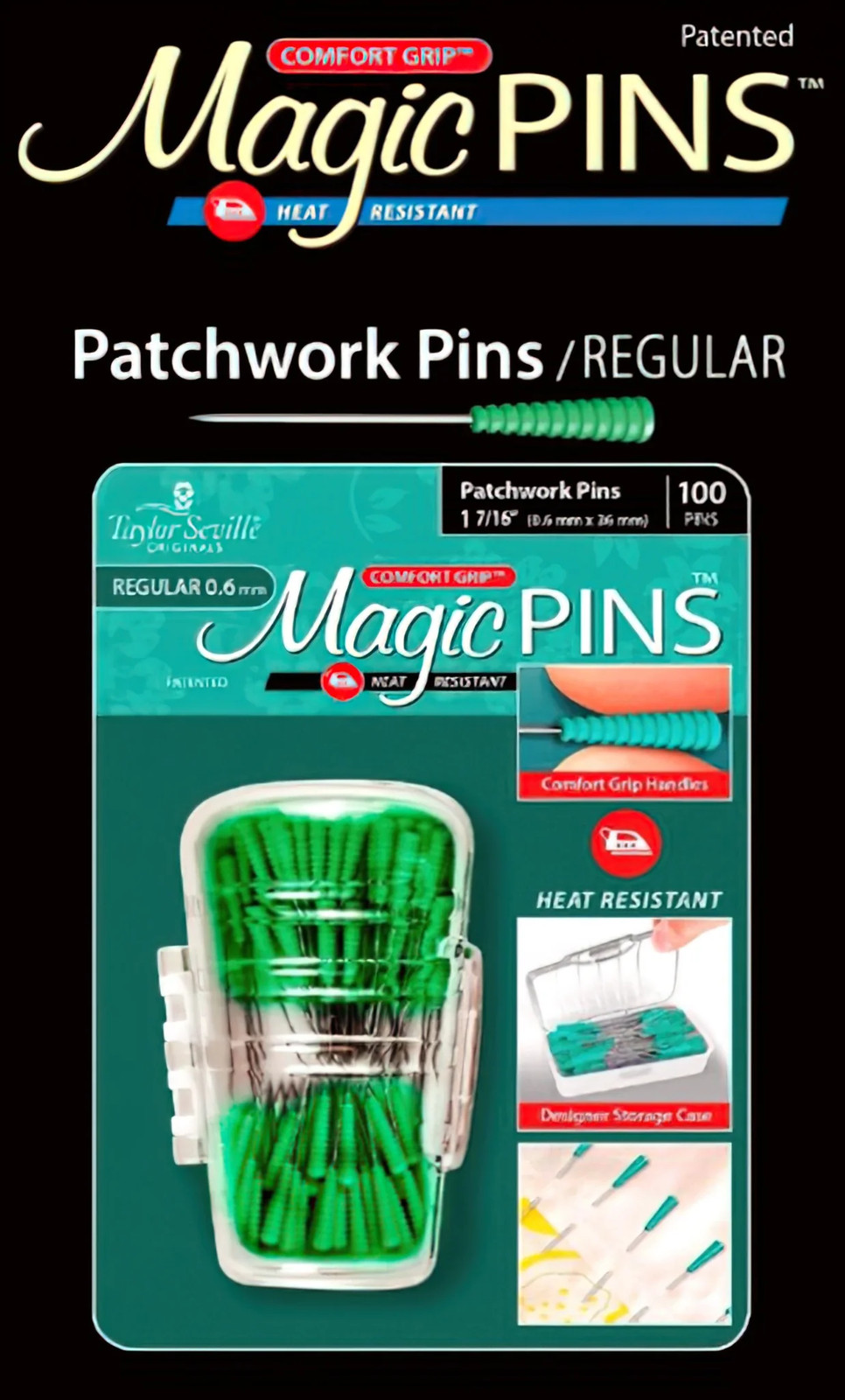 Magic Pins - 219805 Patchwork Regular 100 pins by Taylor Seville