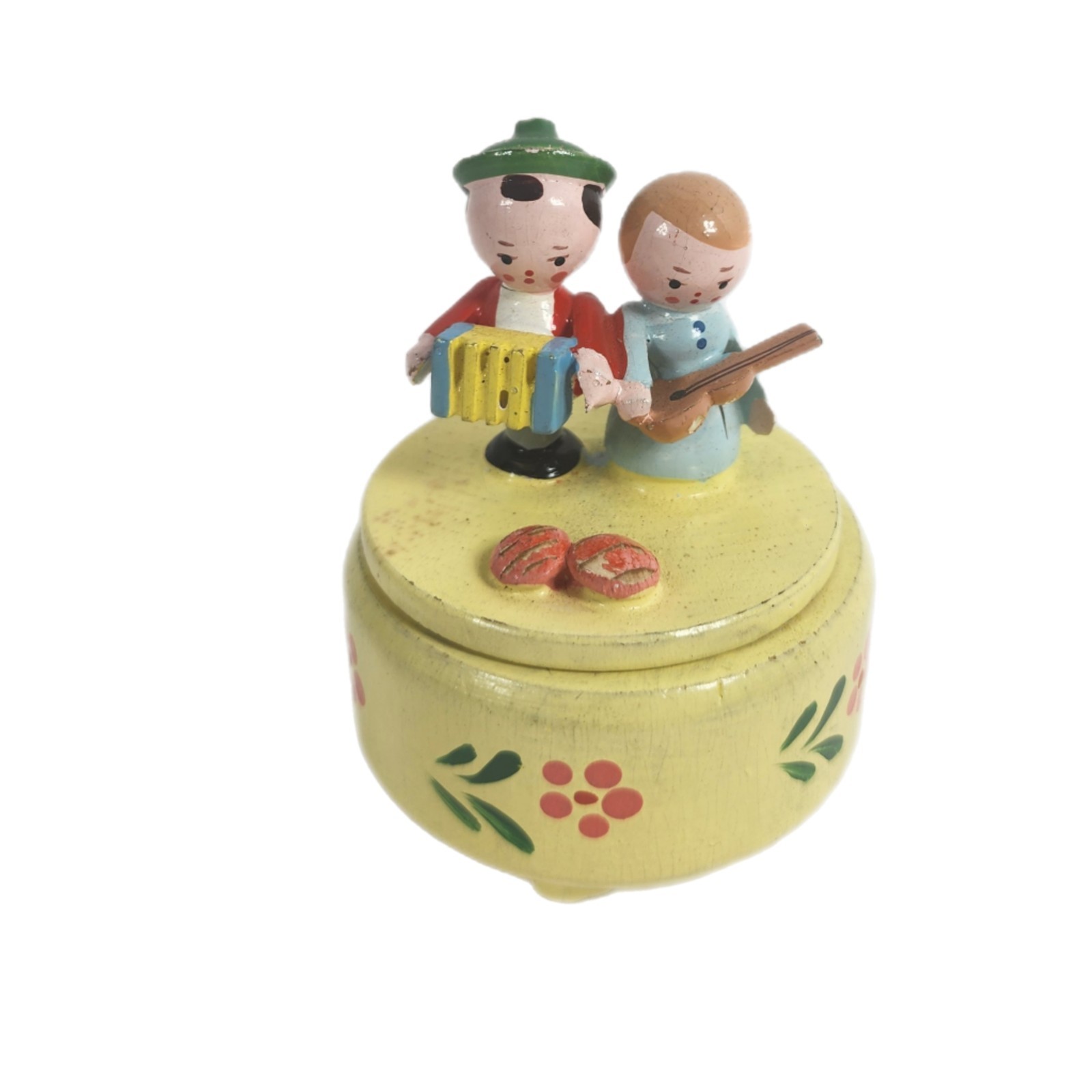 Italy Wooden Trinket Box People Playing Instruments