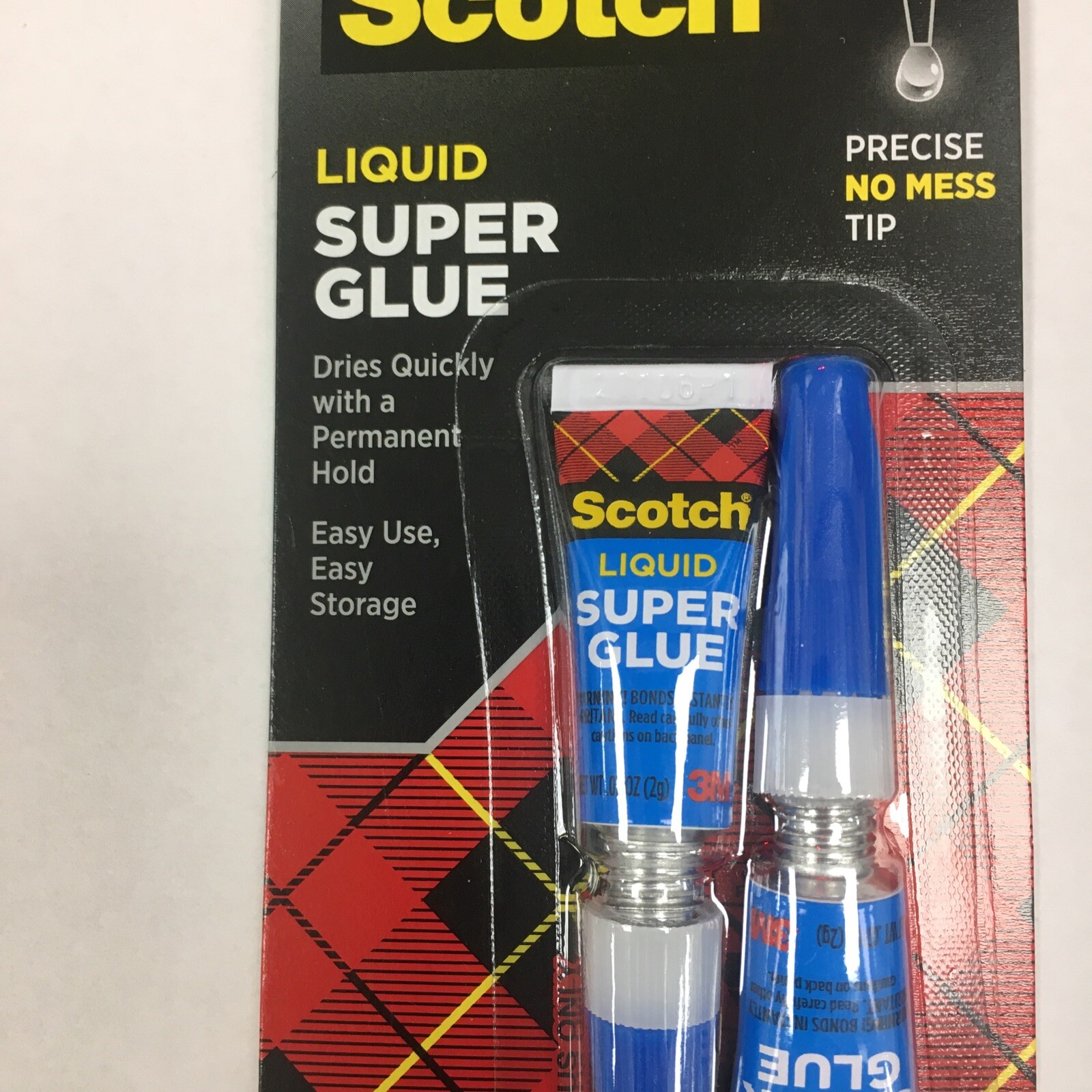 Super Glue Liquid 2 x 2Pkg .07oz (4 Bottles) 051111025949 Scotch - Free Shipping