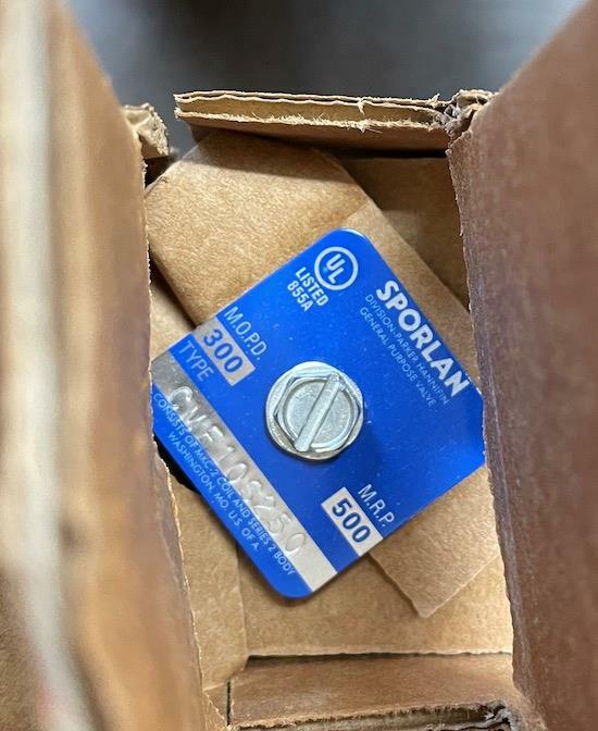 SPORLAN CME10S250 SOLDER VALVE