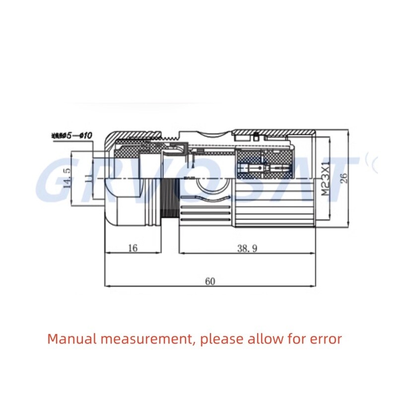 Servo motor M623 encoder power male socket M623- 6/8PIN K connector