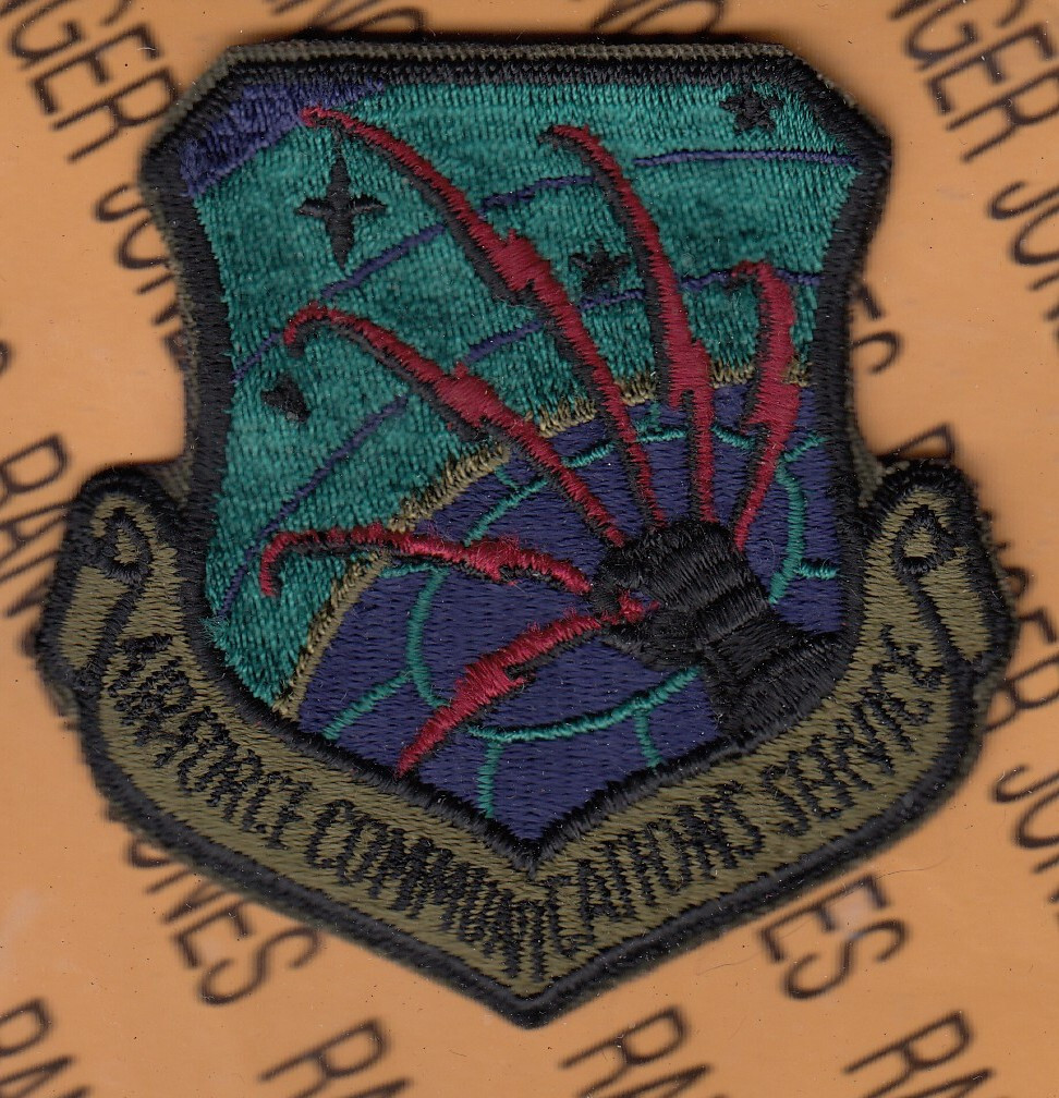 USAF Air Force Communications Service AFCOMS OD Green Black BDU ~3.25" patch A